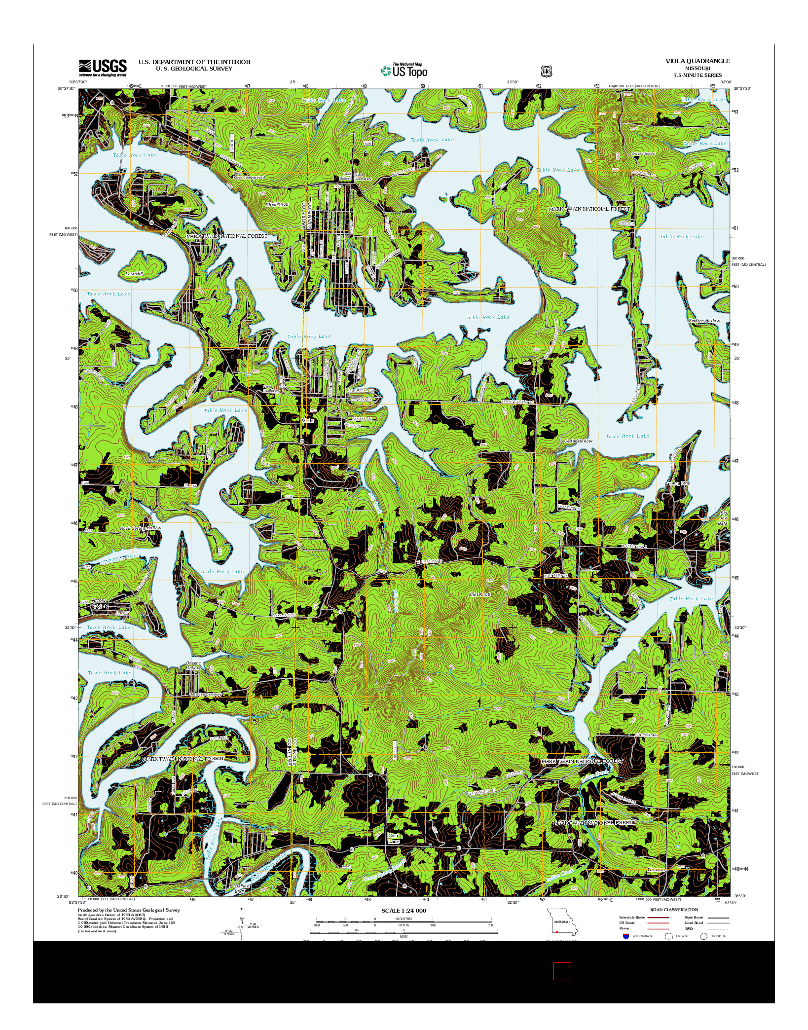 USGS US TOPO 7.5-MINUTE MAP FOR VIOLA, MO 2012