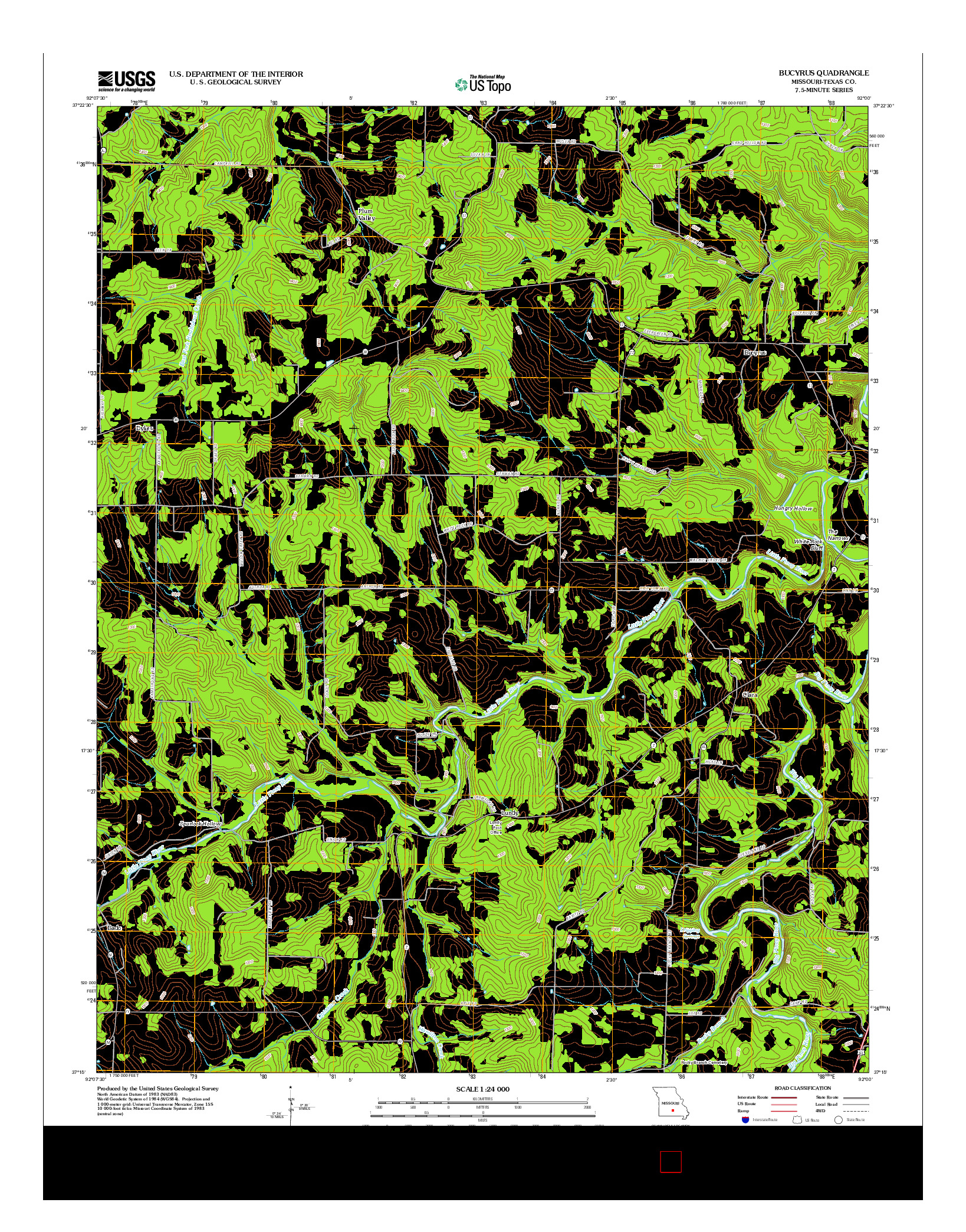 USGS US TOPO 7.5-MINUTE MAP FOR BUCYRUS, MO 2012