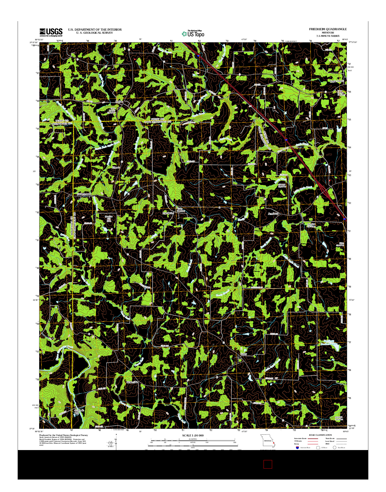 USGS US TOPO 7.5-MINUTE MAP FOR FRIEDHEIM, MO 2012