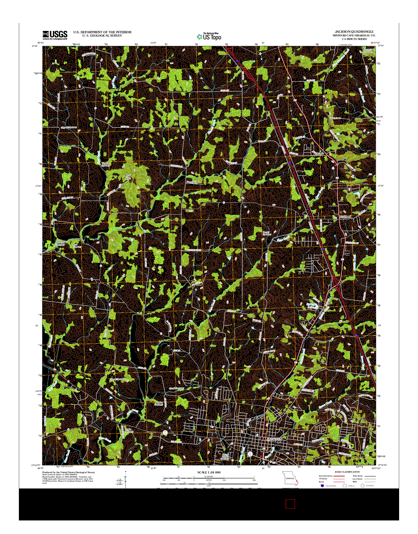 USGS US TOPO 7.5-MINUTE MAP FOR JACKSON, MO 2012