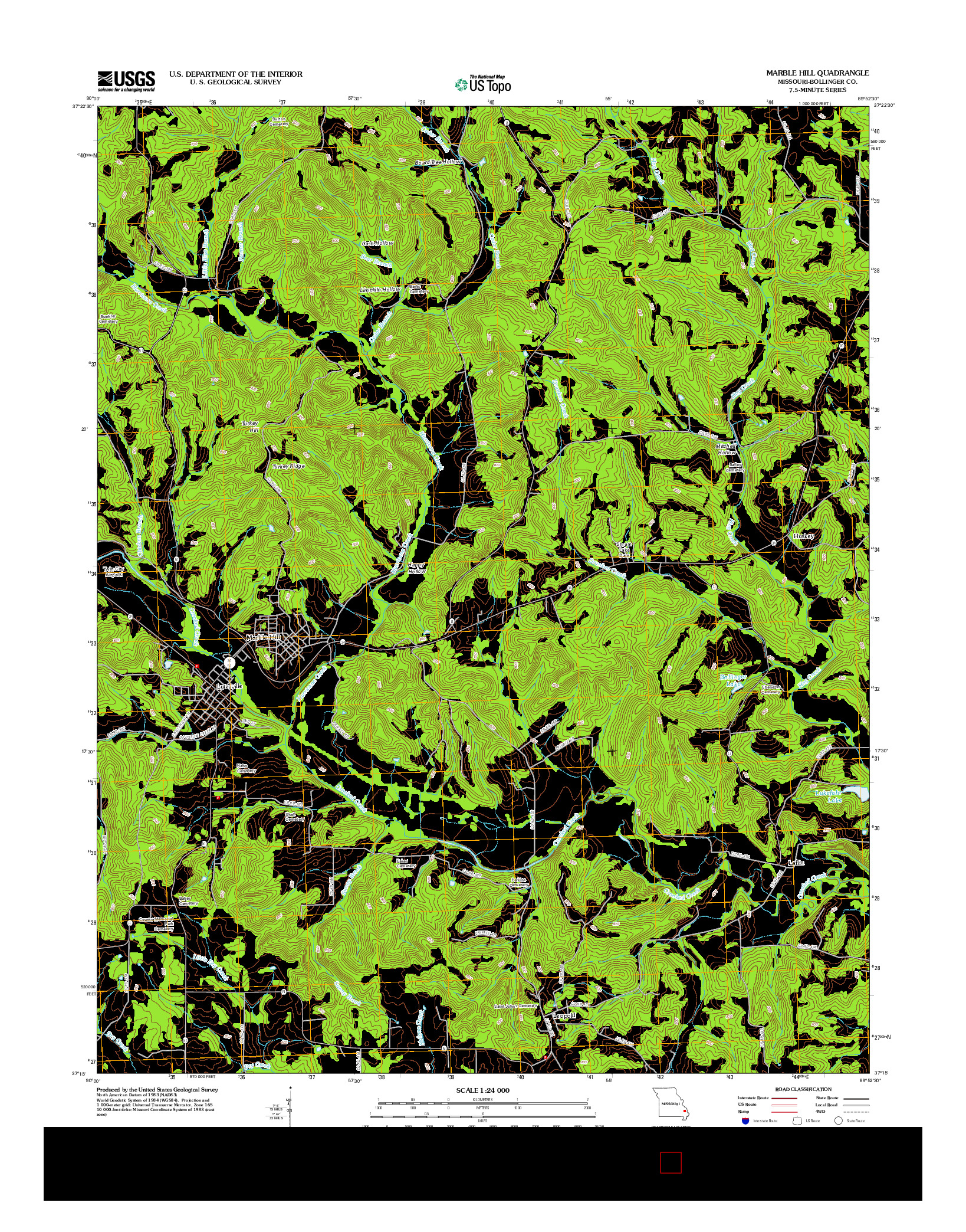 USGS US TOPO 7.5-MINUTE MAP FOR MARBLE HILL, MO 2012