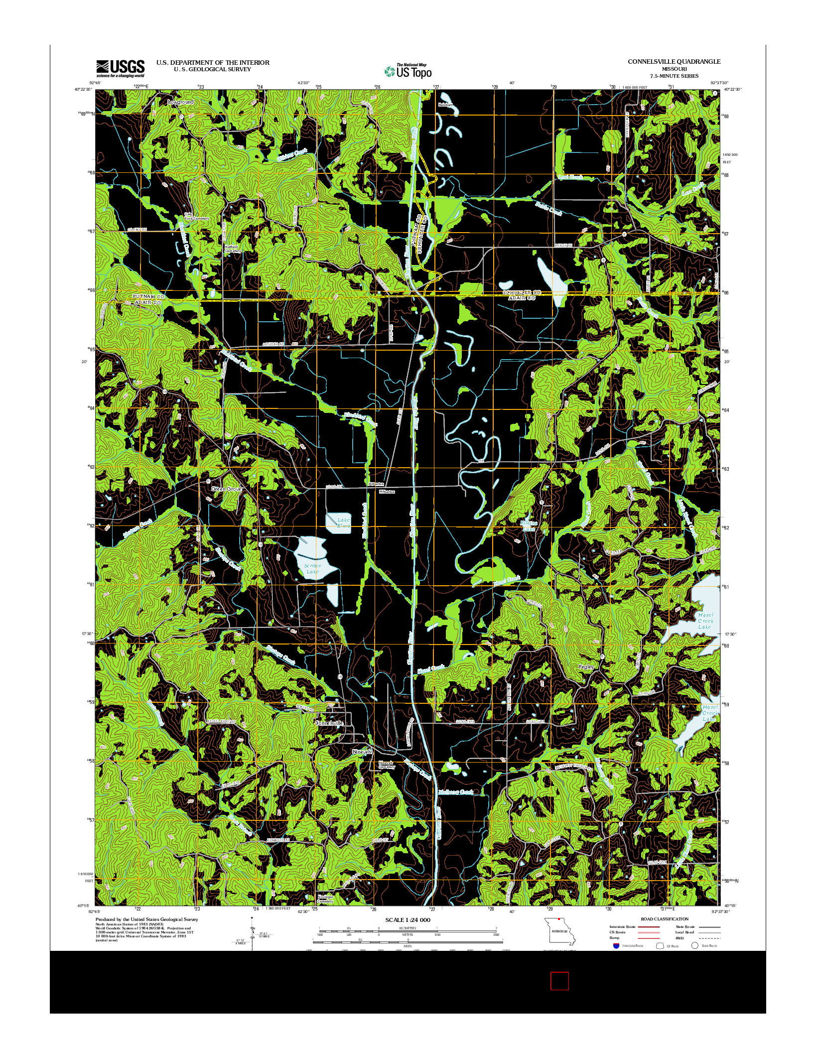 USGS US TOPO 7.5-MINUTE MAP FOR CONNELSVILLE, MO 2012