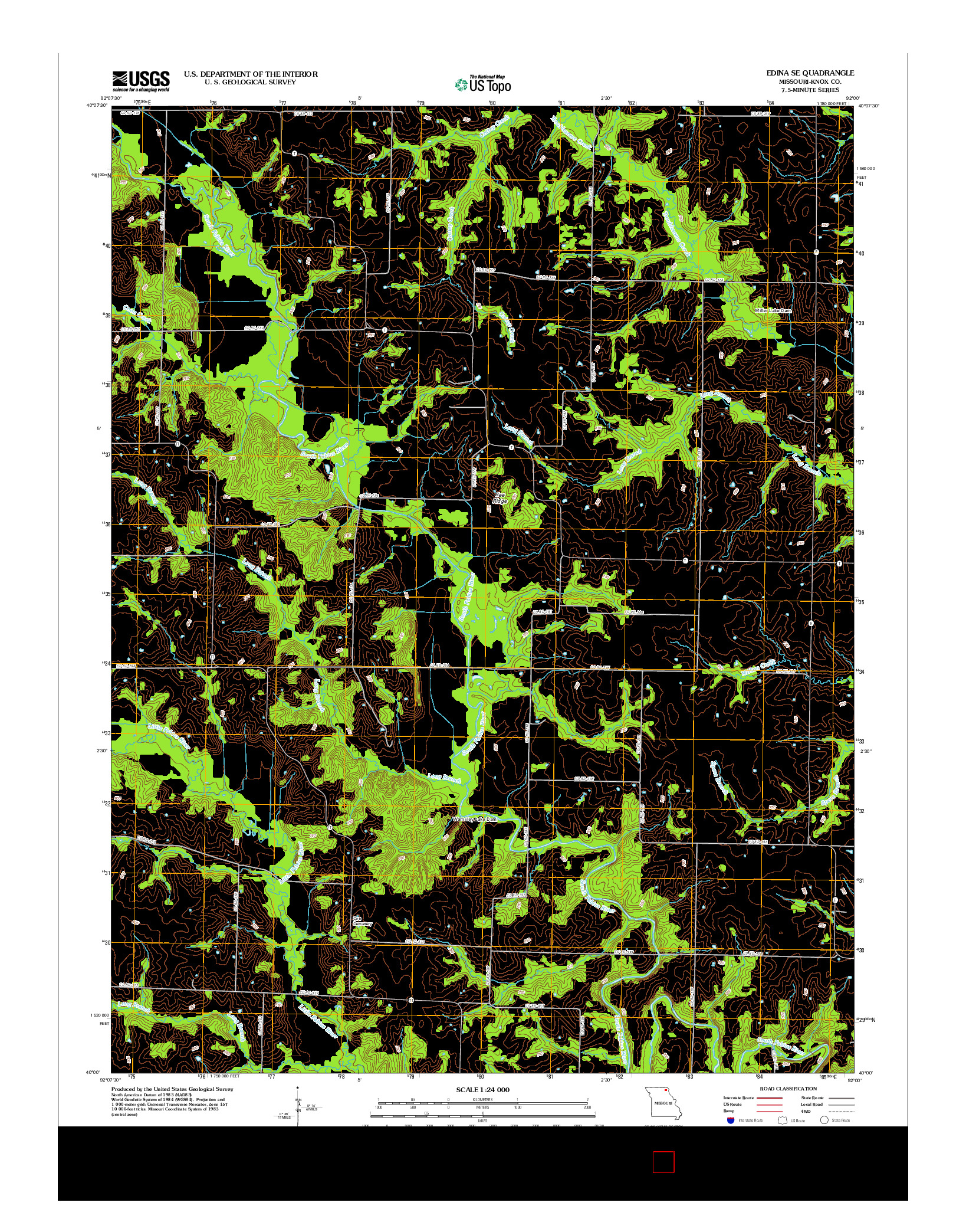 USGS US TOPO 7.5-MINUTE MAP FOR EDINA SE, MO 2012