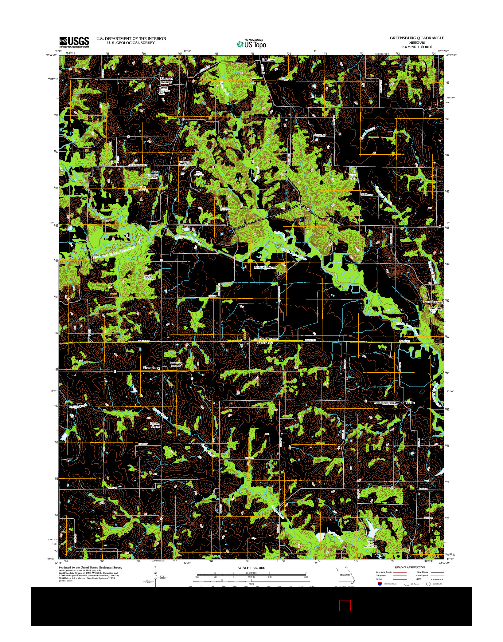 USGS US TOPO 7.5-MINUTE MAP FOR GREENSBURG, MO 2012