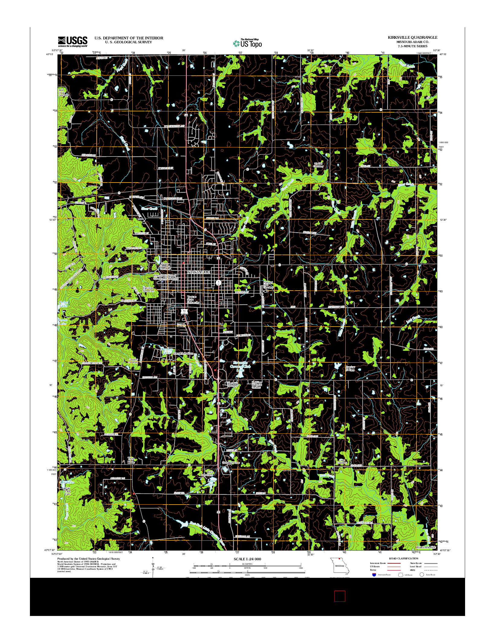 USGS US TOPO 7.5-MINUTE MAP FOR KIRKSVILLE, MO 2012