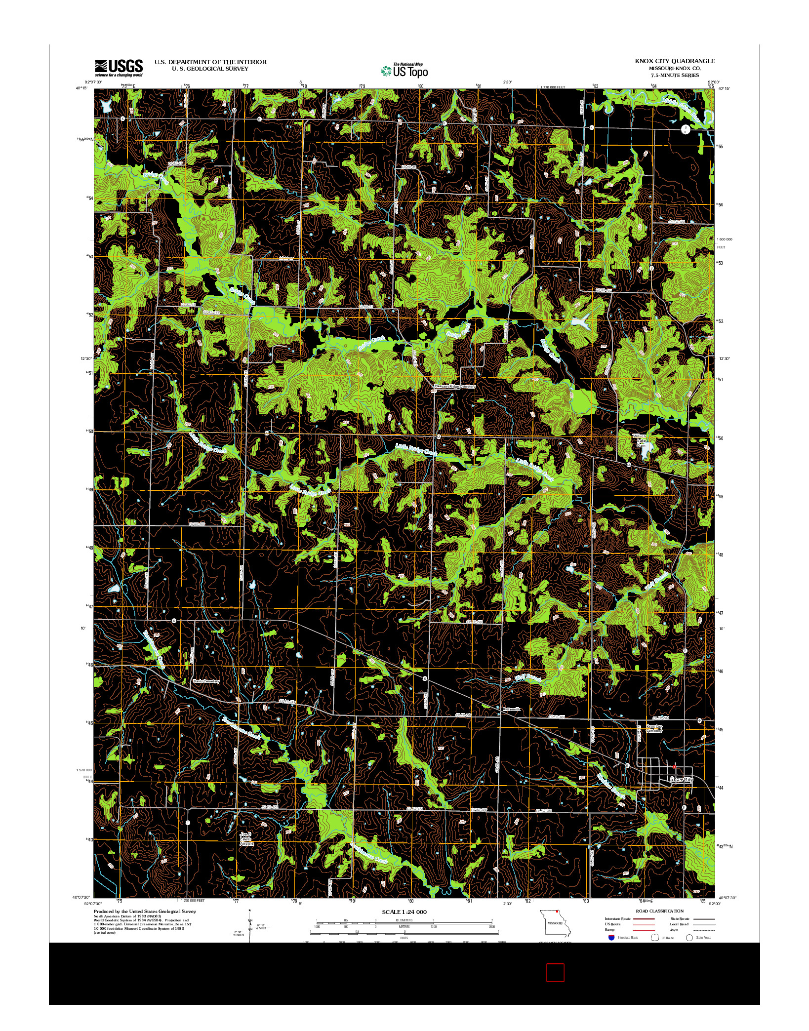 USGS US TOPO 7.5-MINUTE MAP FOR KNOX CITY, MO 2012