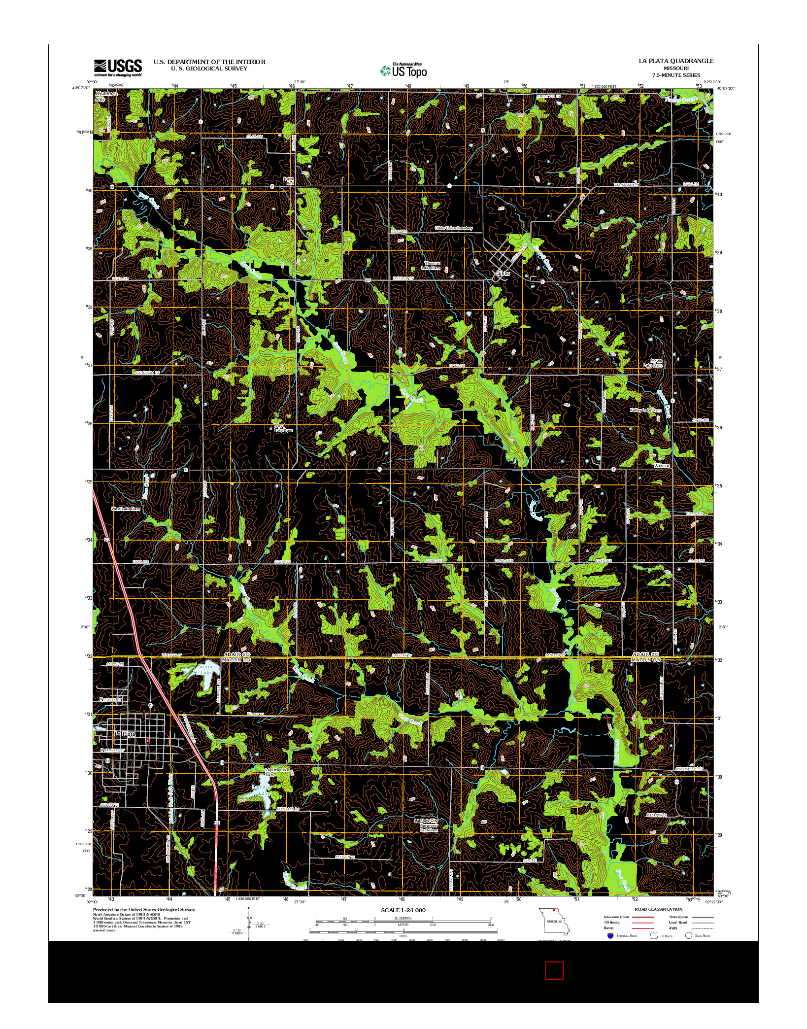 USGS US TOPO 7.5-MINUTE MAP FOR LA PLATA, MO 2012