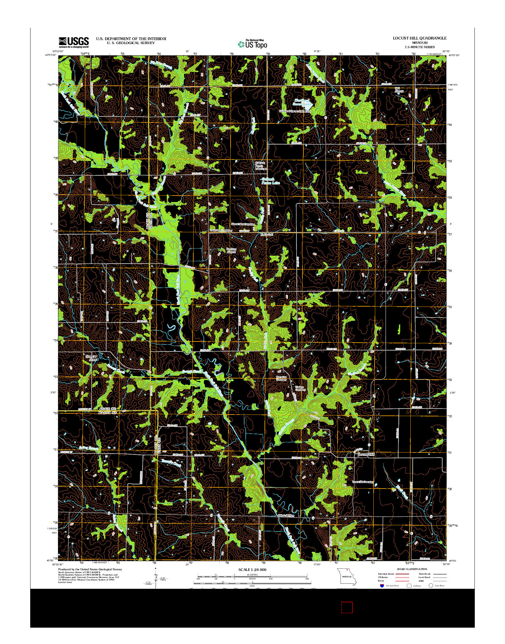 USGS US TOPO 7.5-MINUTE MAP FOR LOCUST HILL, MO 2012