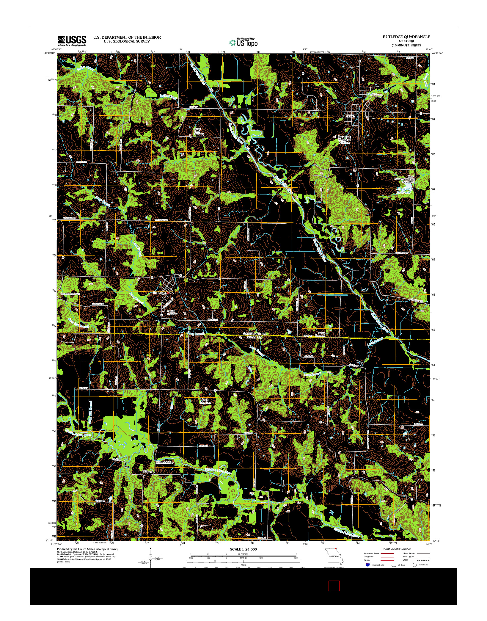 USGS US TOPO 7.5-MINUTE MAP FOR RUTLEDGE, MO 2012