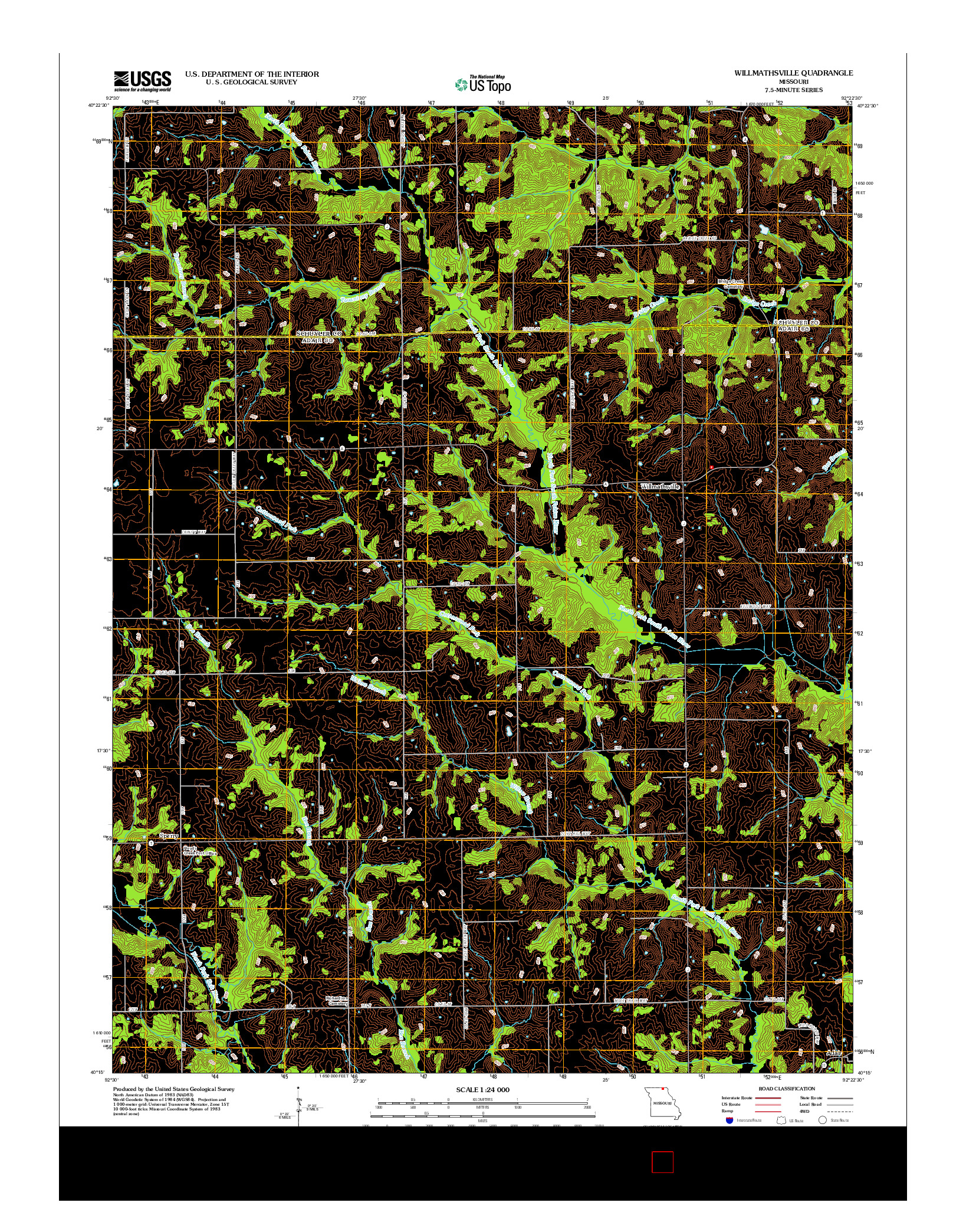 USGS US TOPO 7.5-MINUTE MAP FOR WILLMATHSVILLE, MO 2012