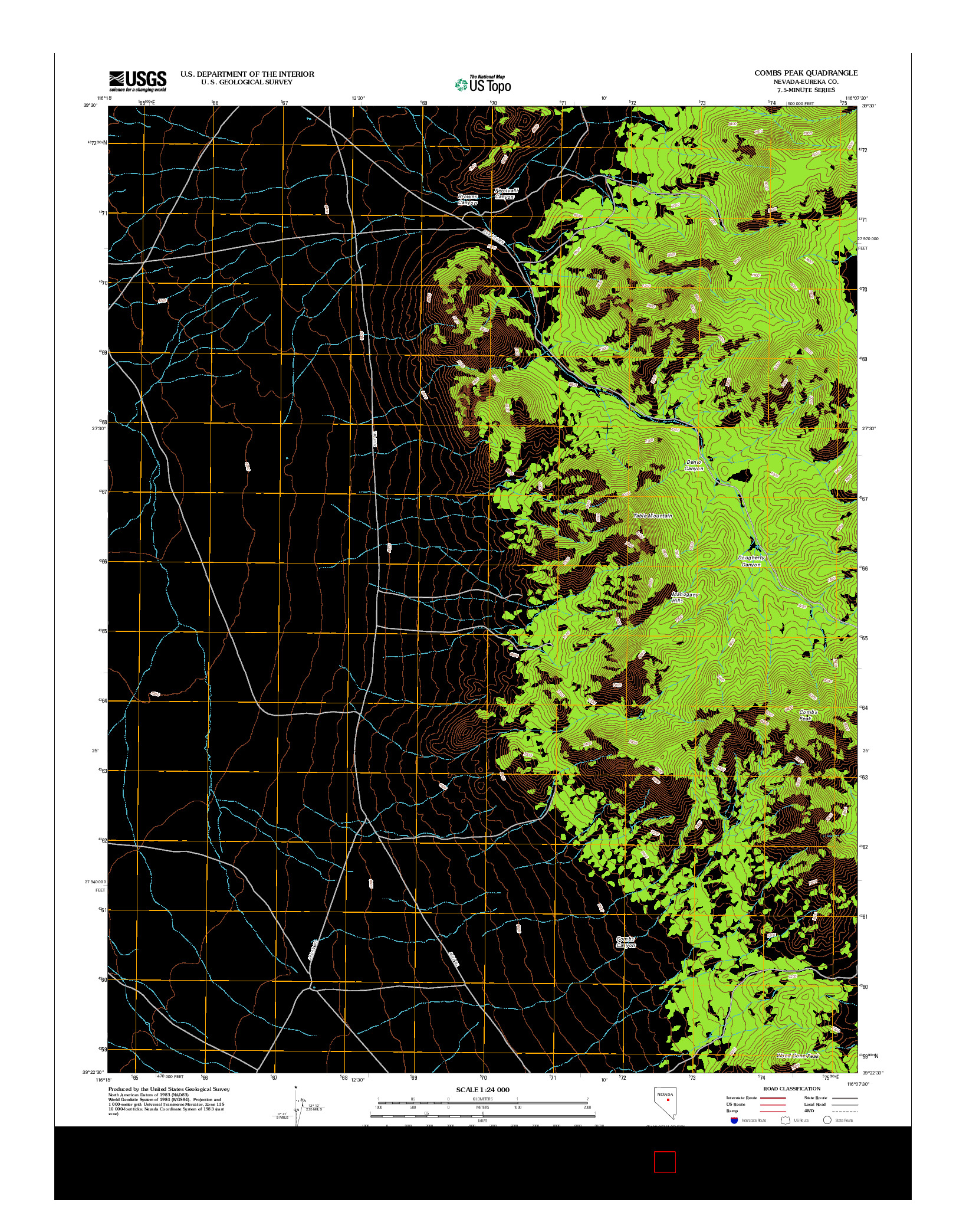 USGS US TOPO 7.5-MINUTE MAP FOR COMBS PEAK, NV 2012