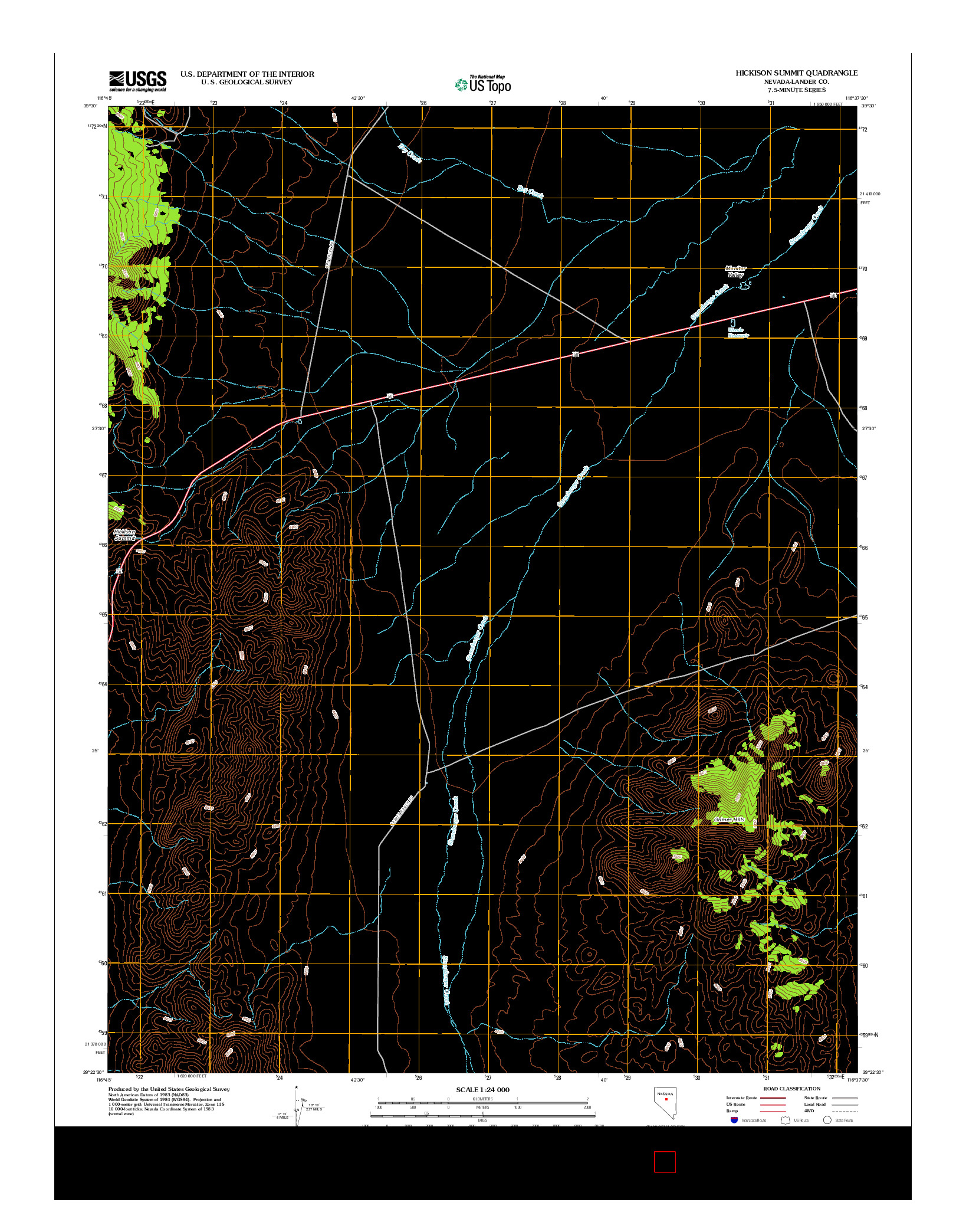 USGS US TOPO 7.5-MINUTE MAP FOR HICKISON SUMMIT, NV 2012