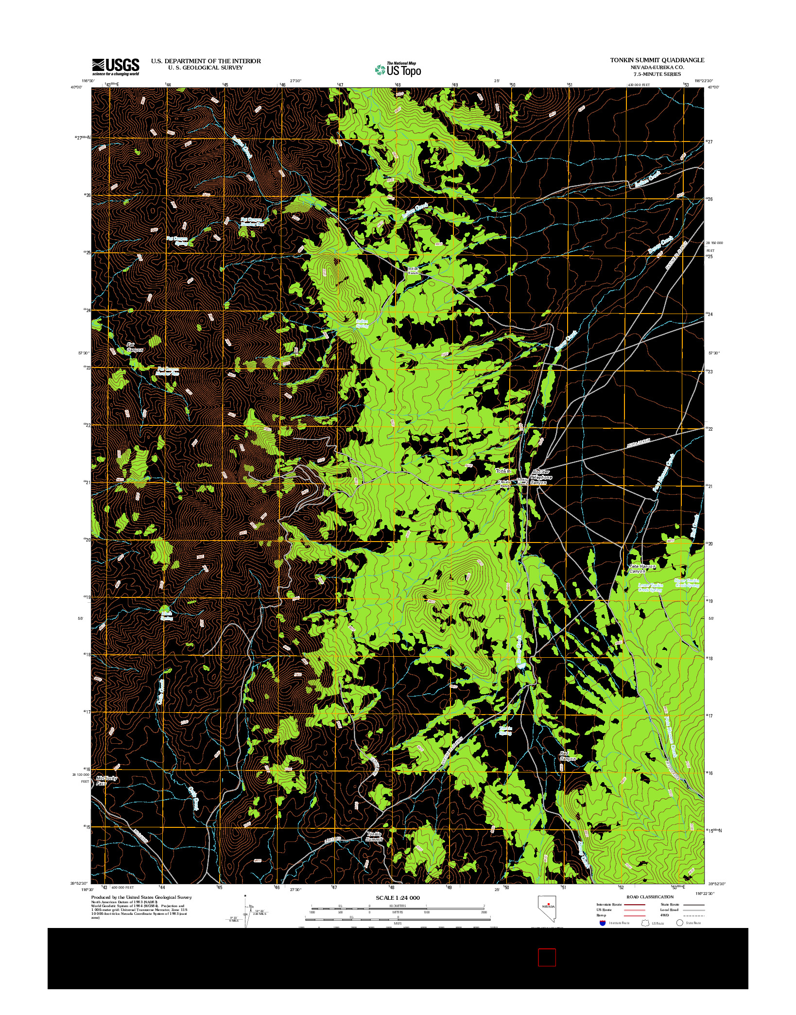 USGS US TOPO 7.5-MINUTE MAP FOR TONKIN SUMMIT, NV 2012