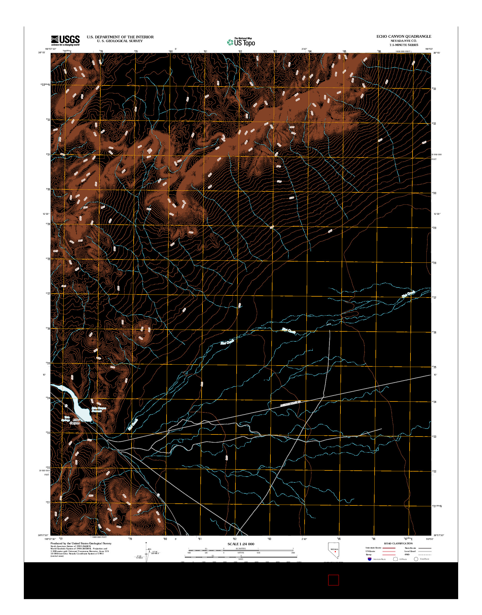 USGS US TOPO 7.5-MINUTE MAP FOR ECHO CANYON, NV 2012