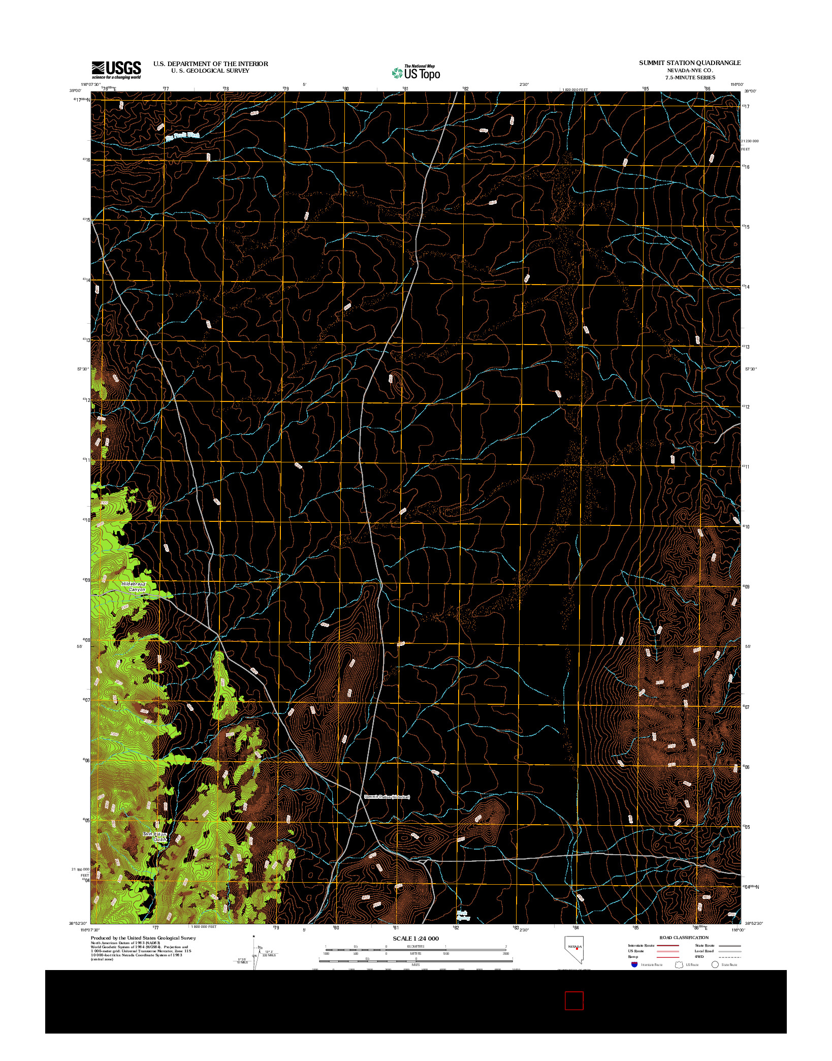 USGS US TOPO 7.5-MINUTE MAP FOR SUMMIT STATION, NV 2012