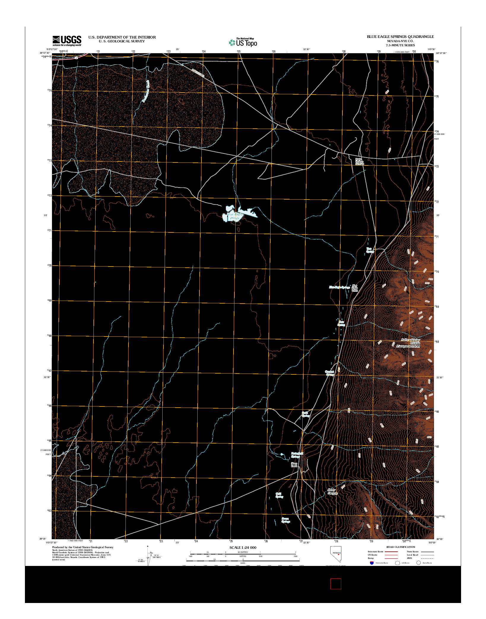 USGS US TOPO 7.5-MINUTE MAP FOR BLUE EAGLE SPRINGS, NV 2012