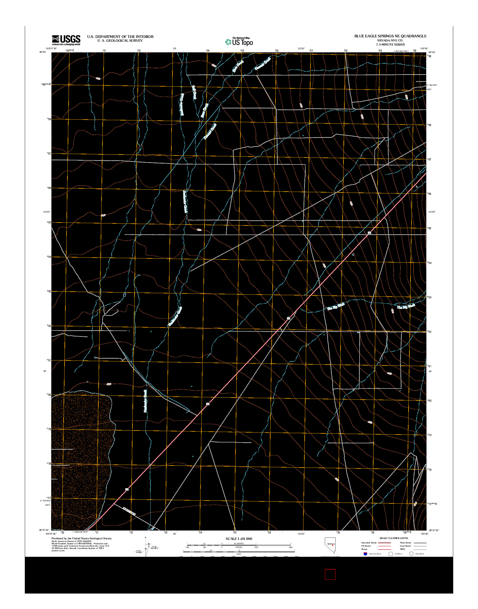 USGS US TOPO 7.5-MINUTE MAP FOR BLUE EAGLE SPRINGS NE, NV 2012