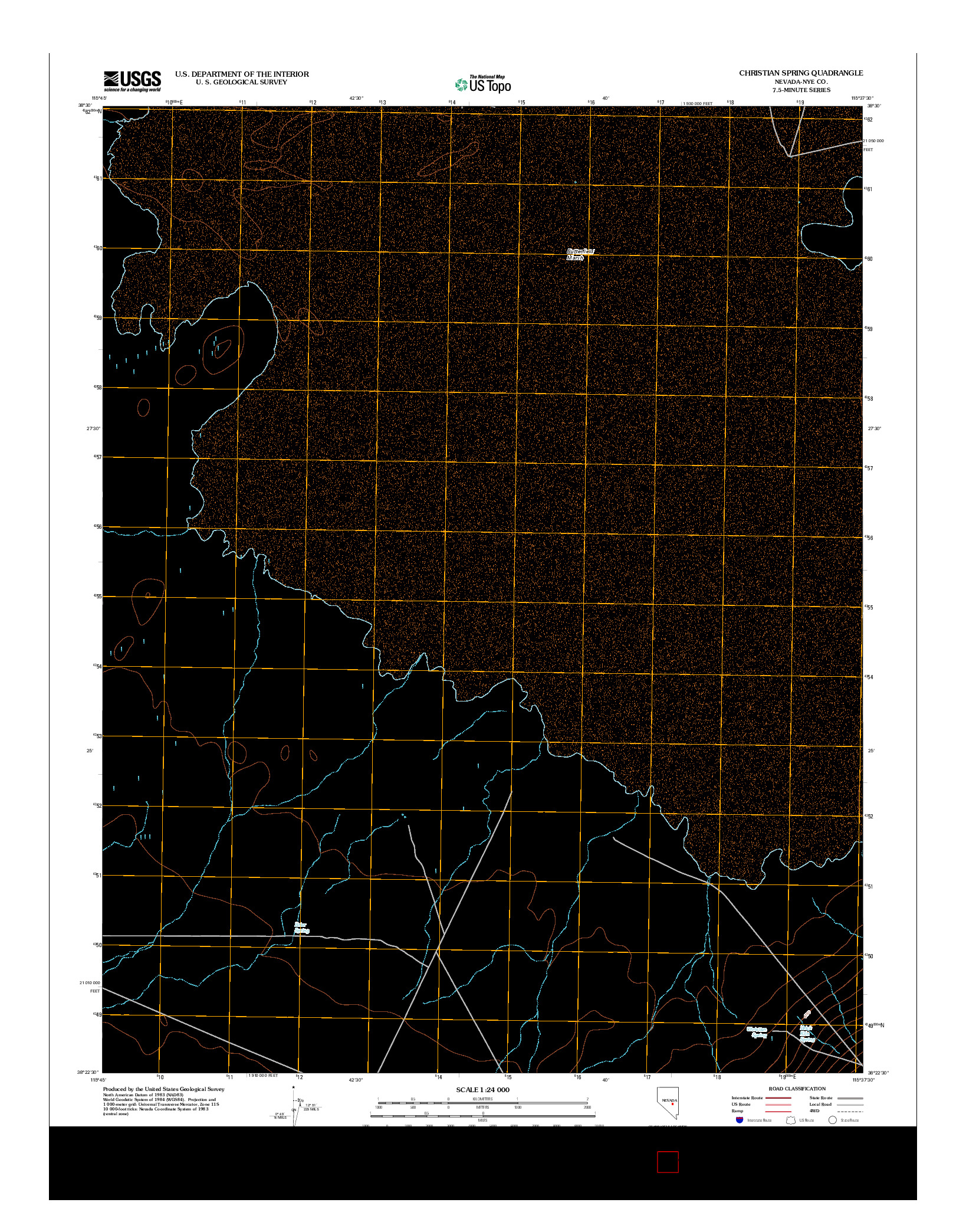 USGS US TOPO 7.5-MINUTE MAP FOR CHRISTIAN SPRING, NV 2012