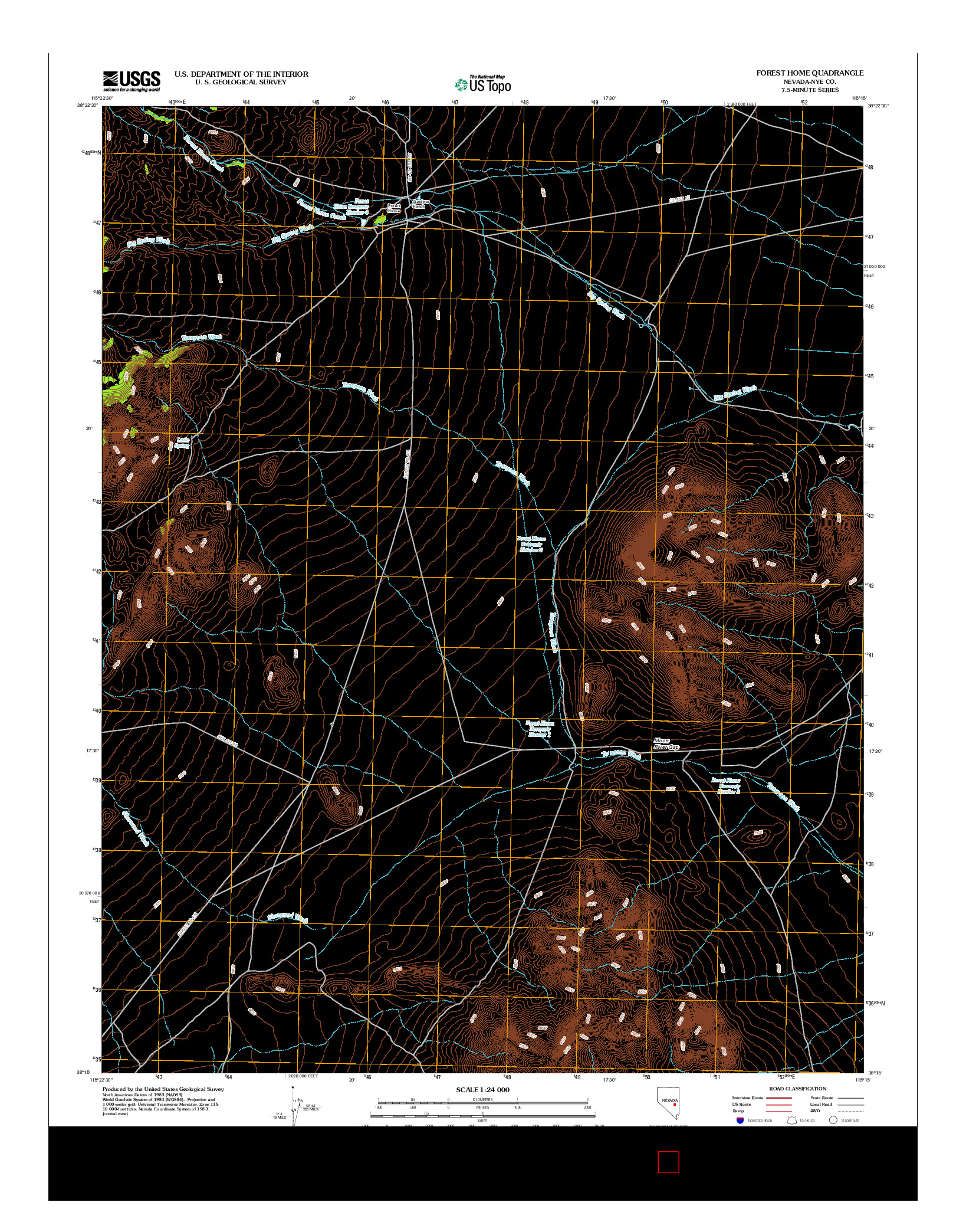 USGS US TOPO 7.5-MINUTE MAP FOR FOREST HOME, NV 2012