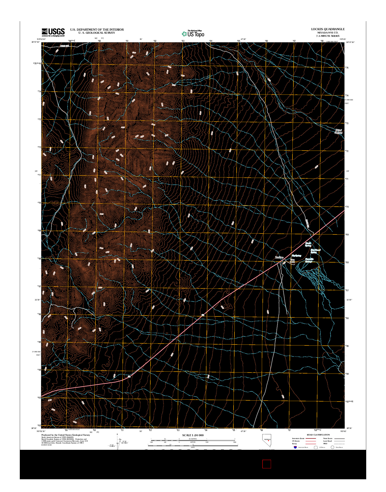 USGS US TOPO 7.5-MINUTE MAP FOR LOCKES, NV 2012