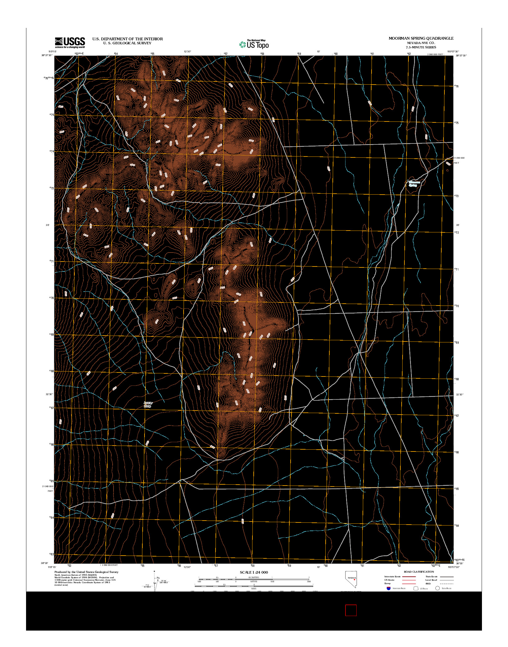 USGS US TOPO 7.5-MINUTE MAP FOR MOORMAN SPRING, NV 2012