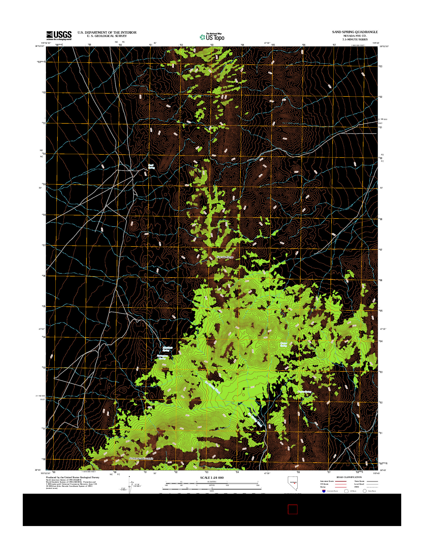 USGS US TOPO 7.5-MINUTE MAP FOR SAND SPRING, NV 2012