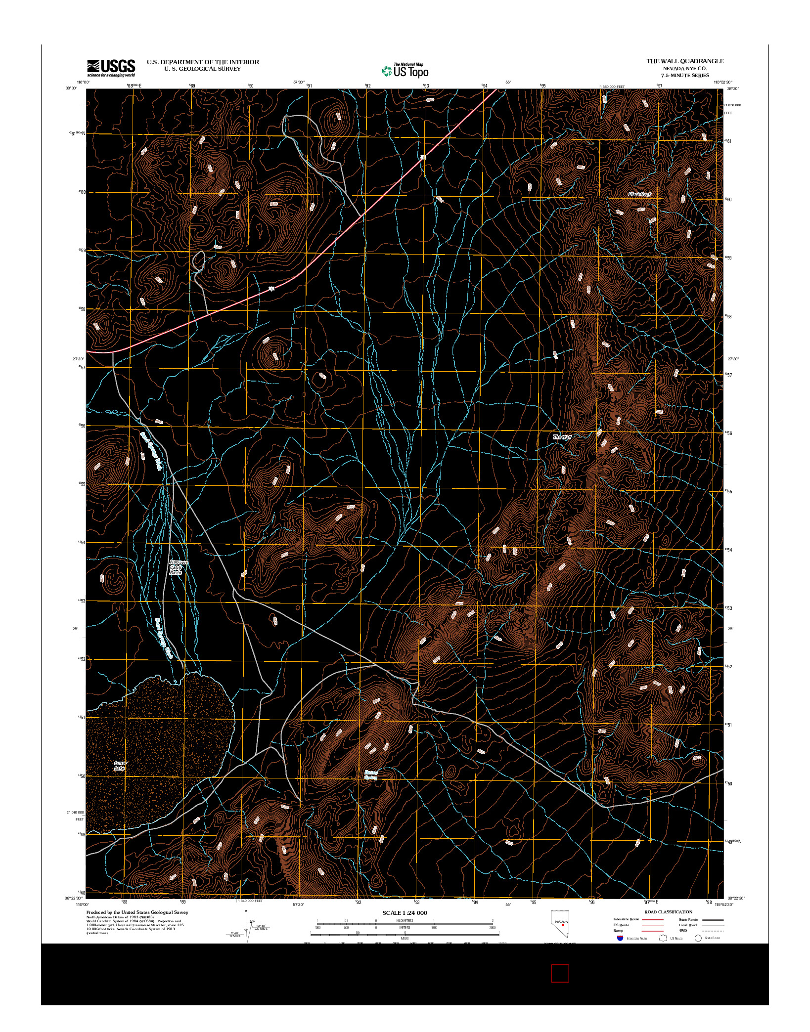 USGS US TOPO 7.5-MINUTE MAP FOR THE WALL, NV 2012