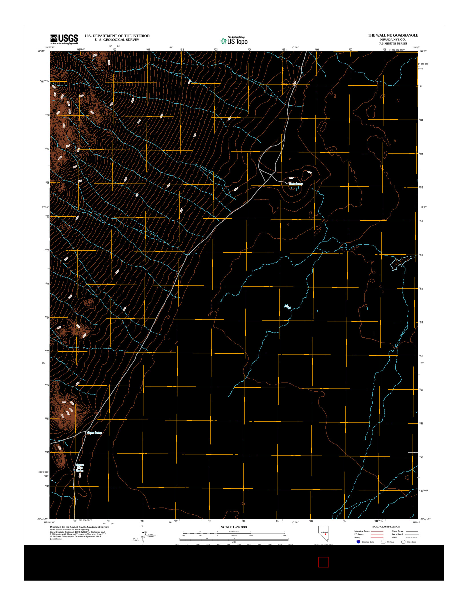 USGS US TOPO 7.5-MINUTE MAP FOR THE WALL NE, NV 2012