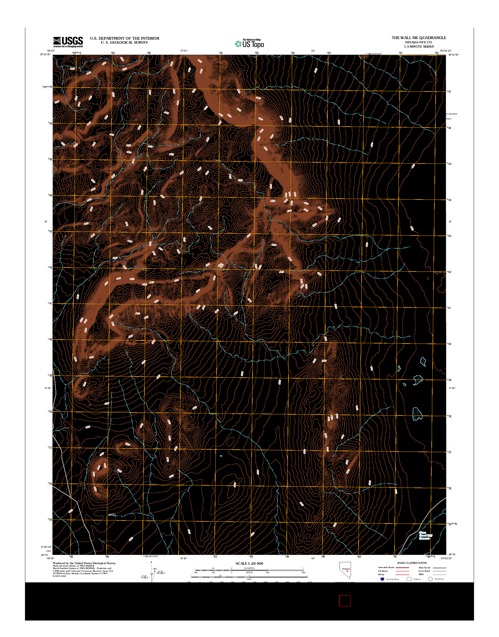 USGS US TOPO 7.5-MINUTE MAP FOR THE WALL SW, NV 2012