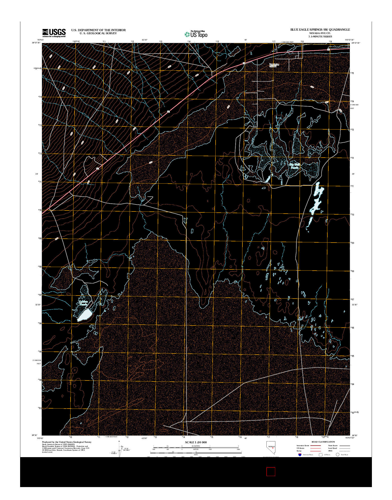 USGS US TOPO 7.5-MINUTE MAP FOR BLUE EAGLE SPRINGS SW, NV 2012