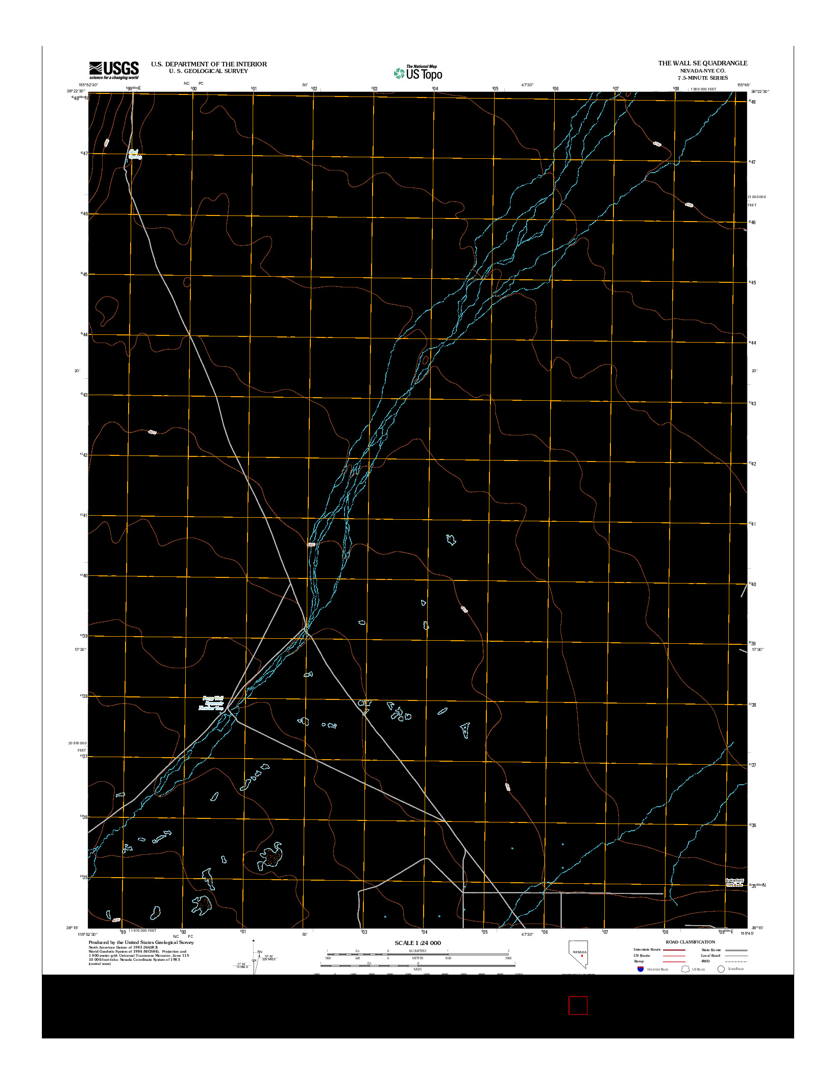 USGS US TOPO 7.5-MINUTE MAP FOR THE WALL SE, NV 2012