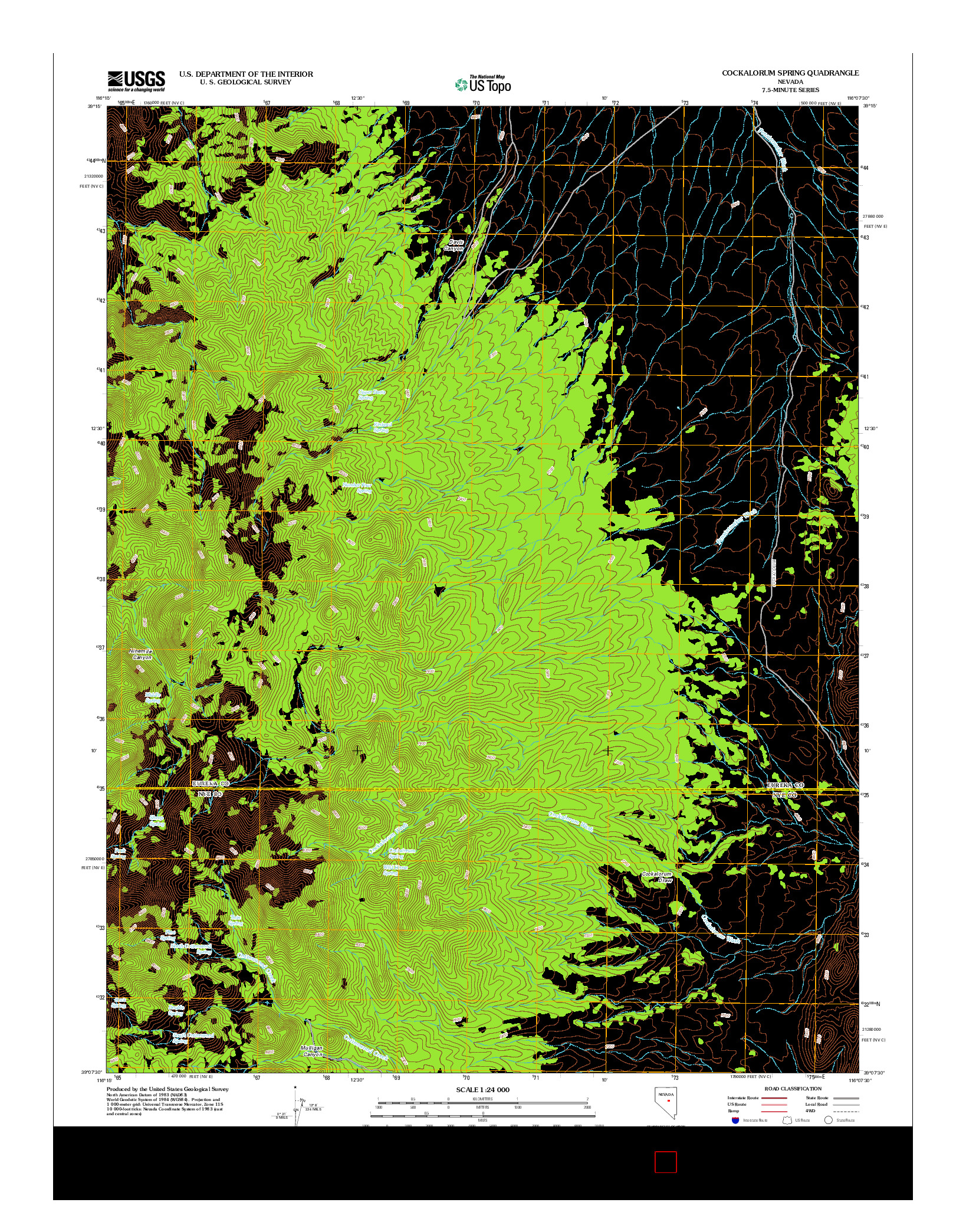 USGS US TOPO 7.5-MINUTE MAP FOR COCKALORUM SPRING, NV 2012