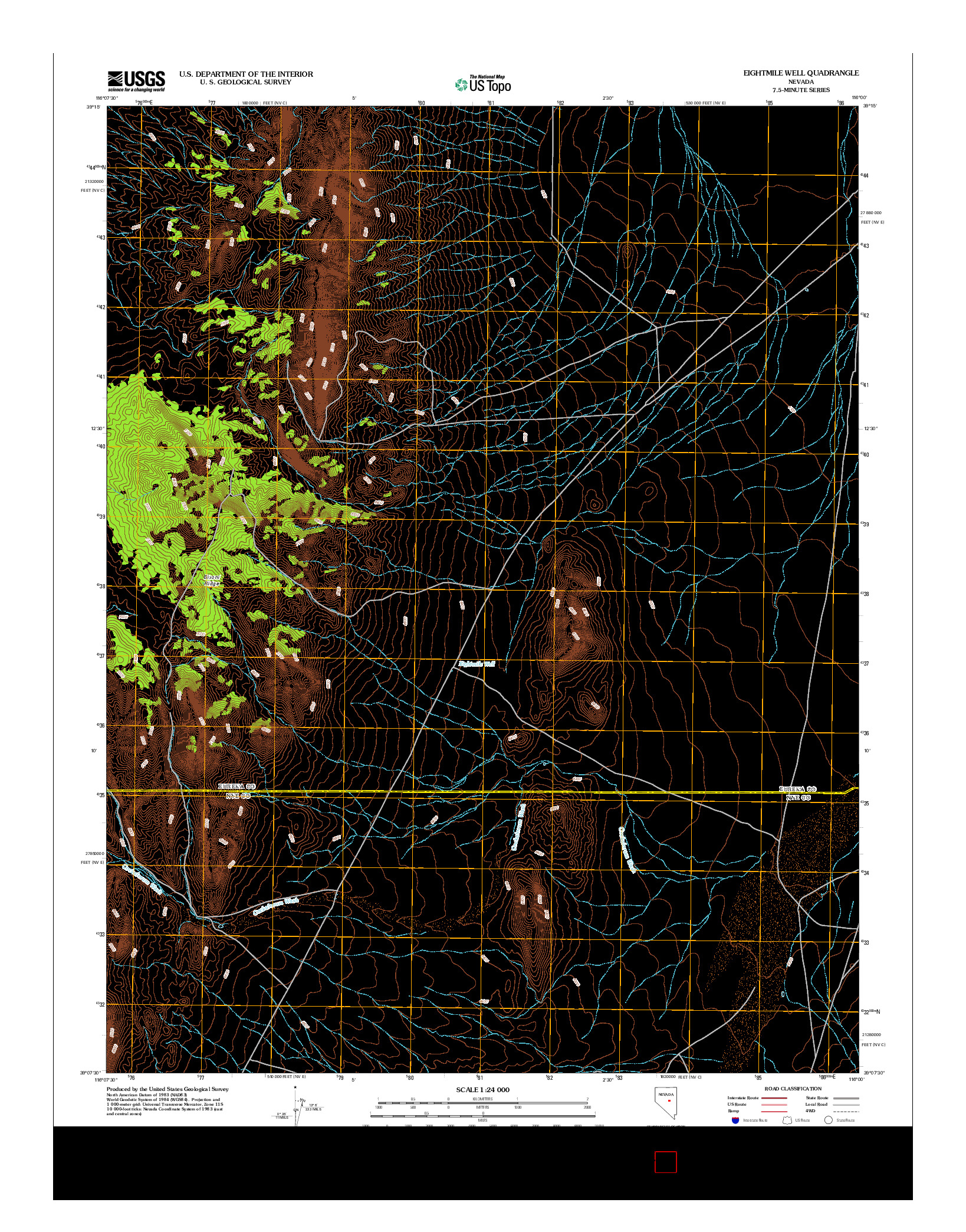 USGS US TOPO 7.5-MINUTE MAP FOR EIGHTMILE WELL, NV 2012