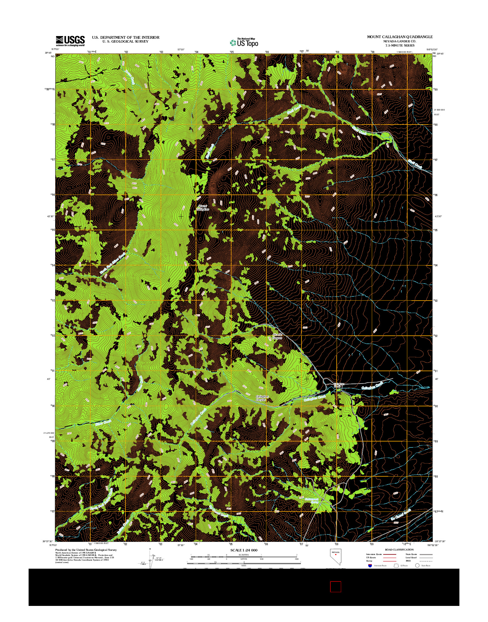 USGS US TOPO 7.5-MINUTE MAP FOR MOUNT CALLAGHAN, NV 2012