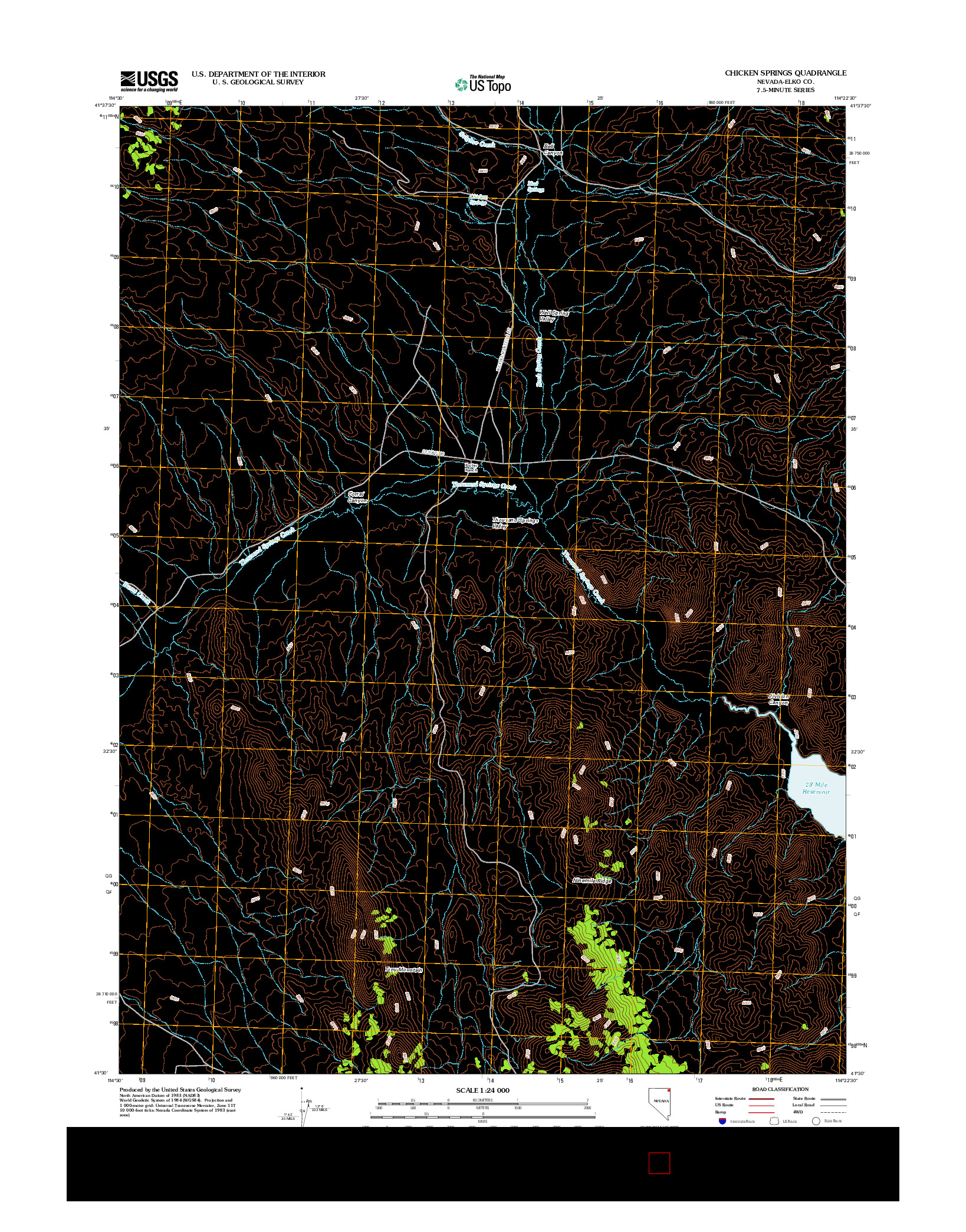 USGS US TOPO 7.5-MINUTE MAP FOR CHICKEN SPRINGS, NV 2012