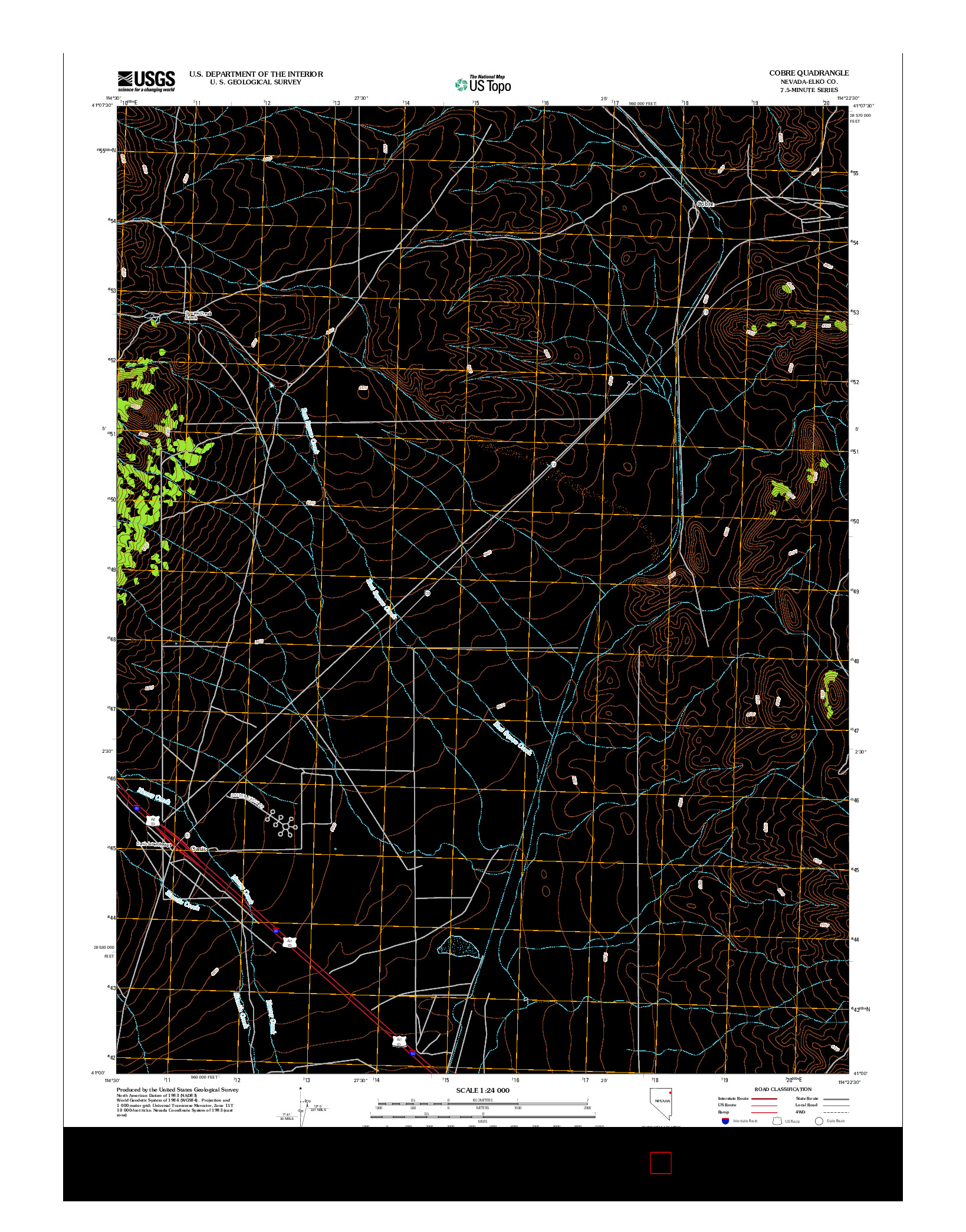 USGS US TOPO 7.5-MINUTE MAP FOR COBRE, NV 2012