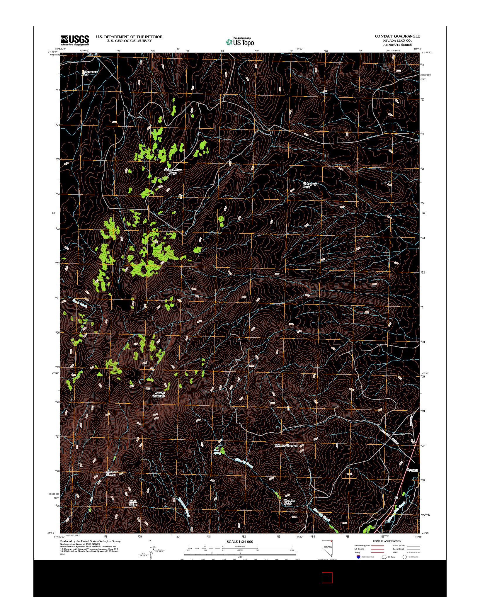 USGS US TOPO 7.5-MINUTE MAP FOR CONTACT, NV 2012