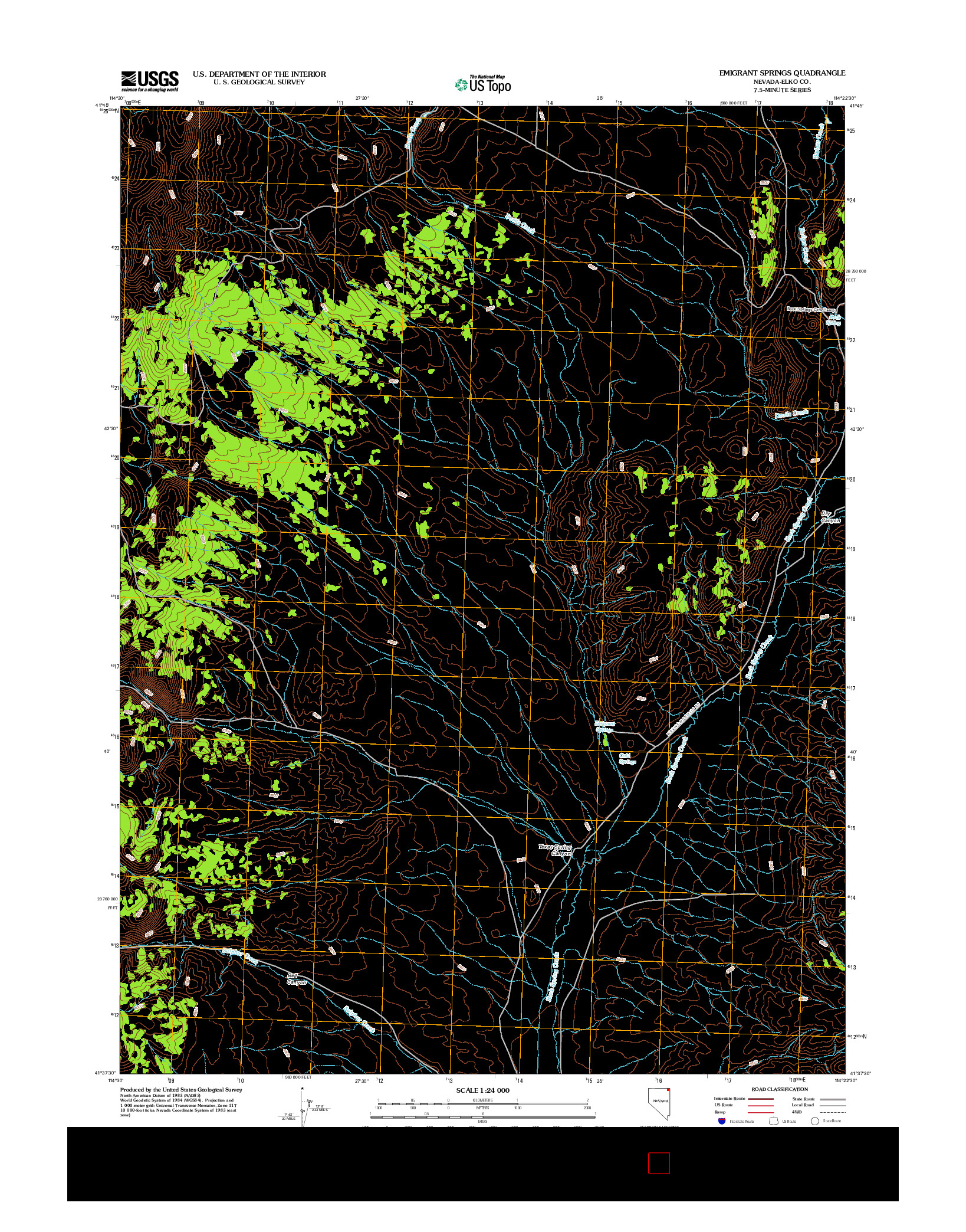 USGS US TOPO 7.5-MINUTE MAP FOR EMIGRANT SPRINGS, NV 2012