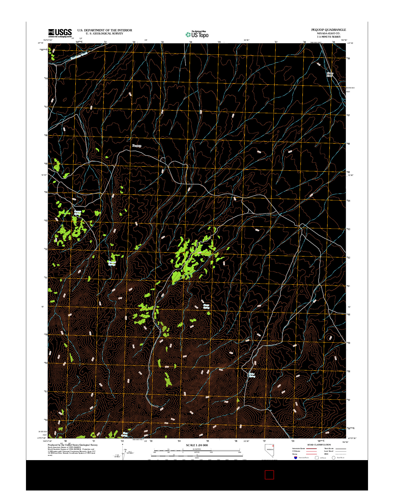 USGS US TOPO 7.5-MINUTE MAP FOR PEQUOP, NV 2012