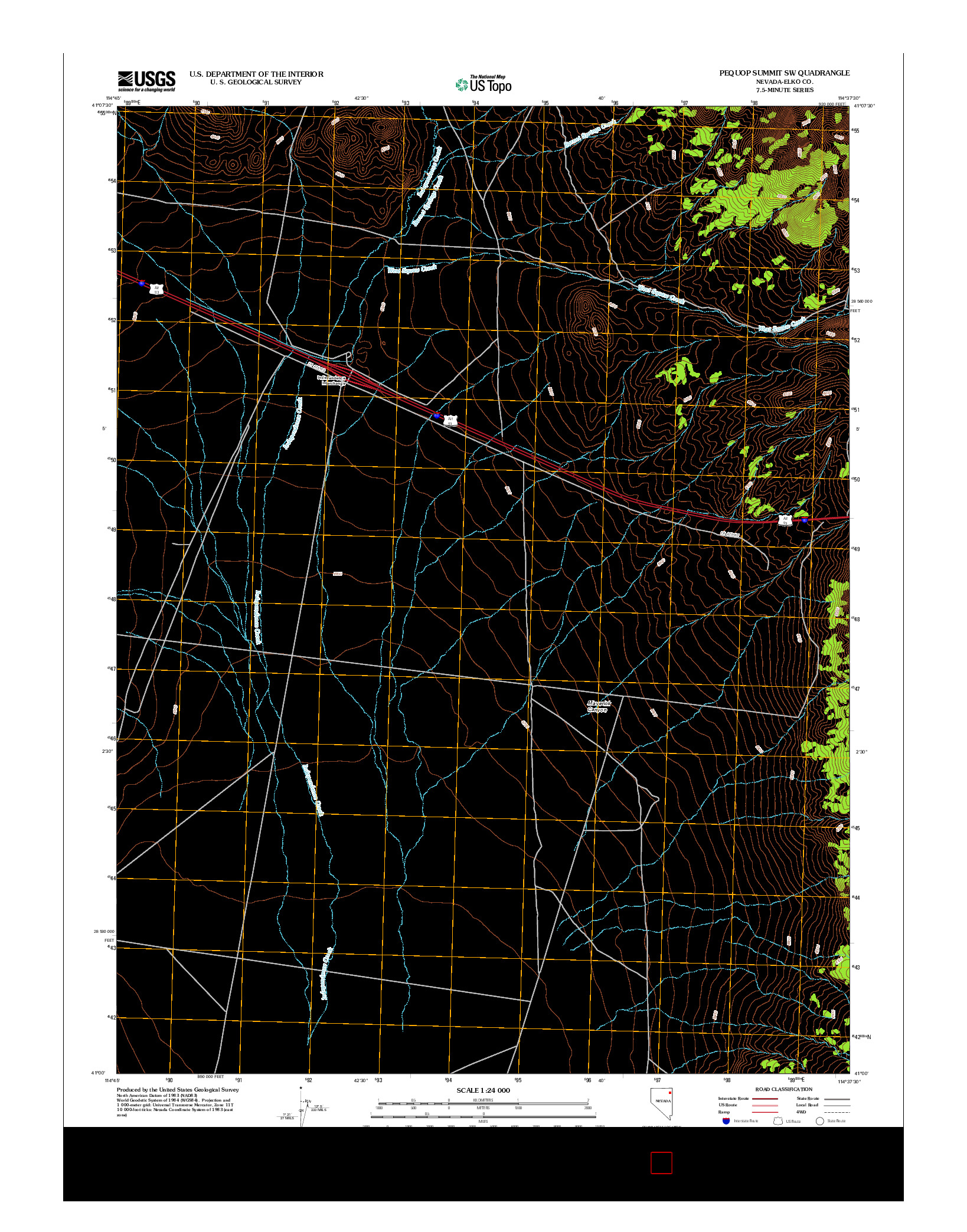 USGS US TOPO 7.5-MINUTE MAP FOR PEQUOP SUMMIT SW, NV 2012