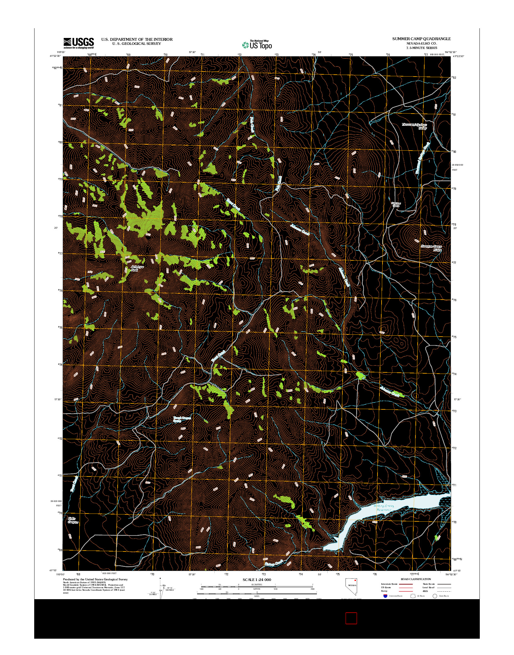 USGS US TOPO 7.5-MINUTE MAP FOR SUMMER CAMP, NV 2012