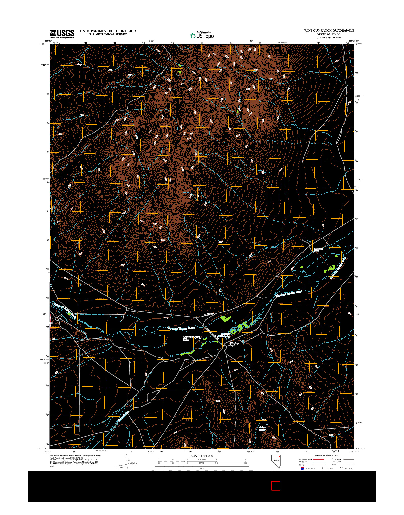 USGS US TOPO 7.5-MINUTE MAP FOR WINE CUP RANCH, NV 2012