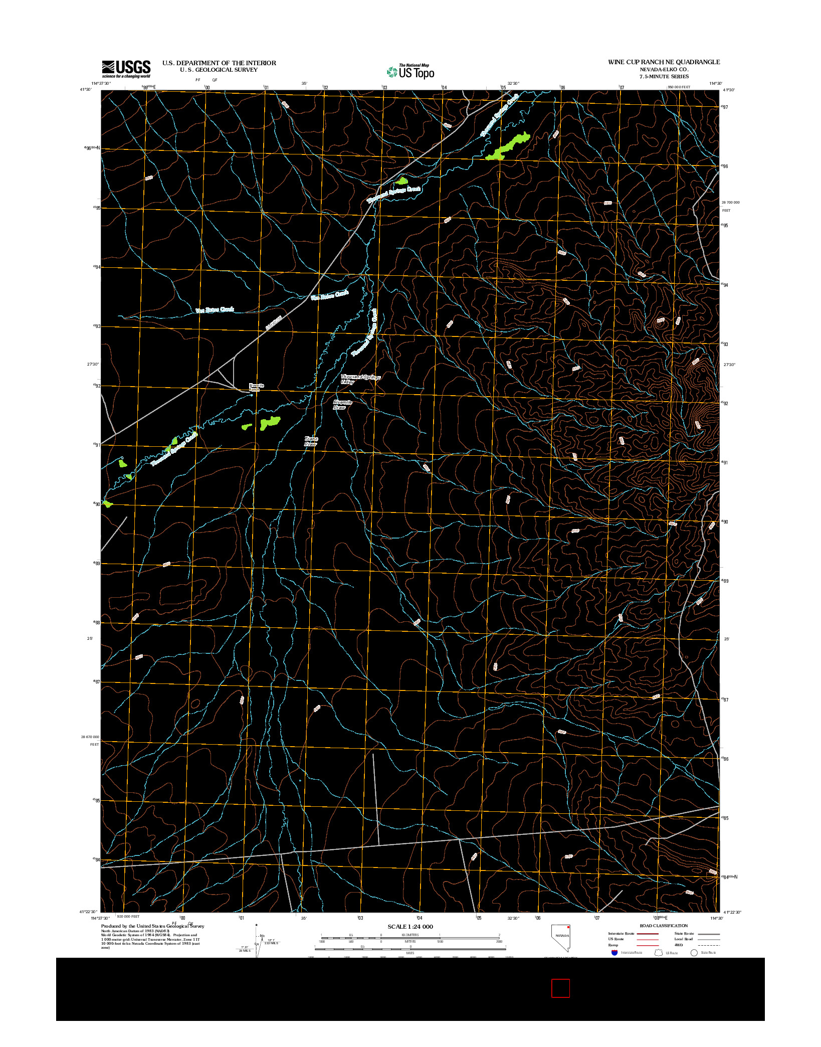 USGS US TOPO 7.5-MINUTE MAP FOR WINE CUP RANCH NE, NV 2012