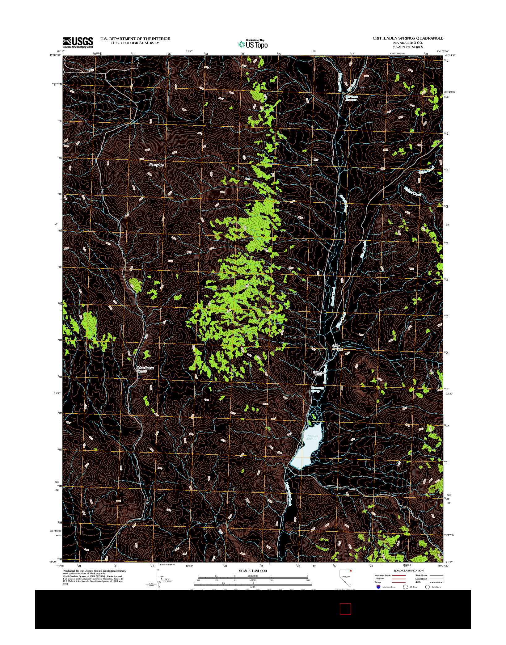 USGS US TOPO 7.5-MINUTE MAP FOR CRITTENDEN SPRINGS, NV 2012