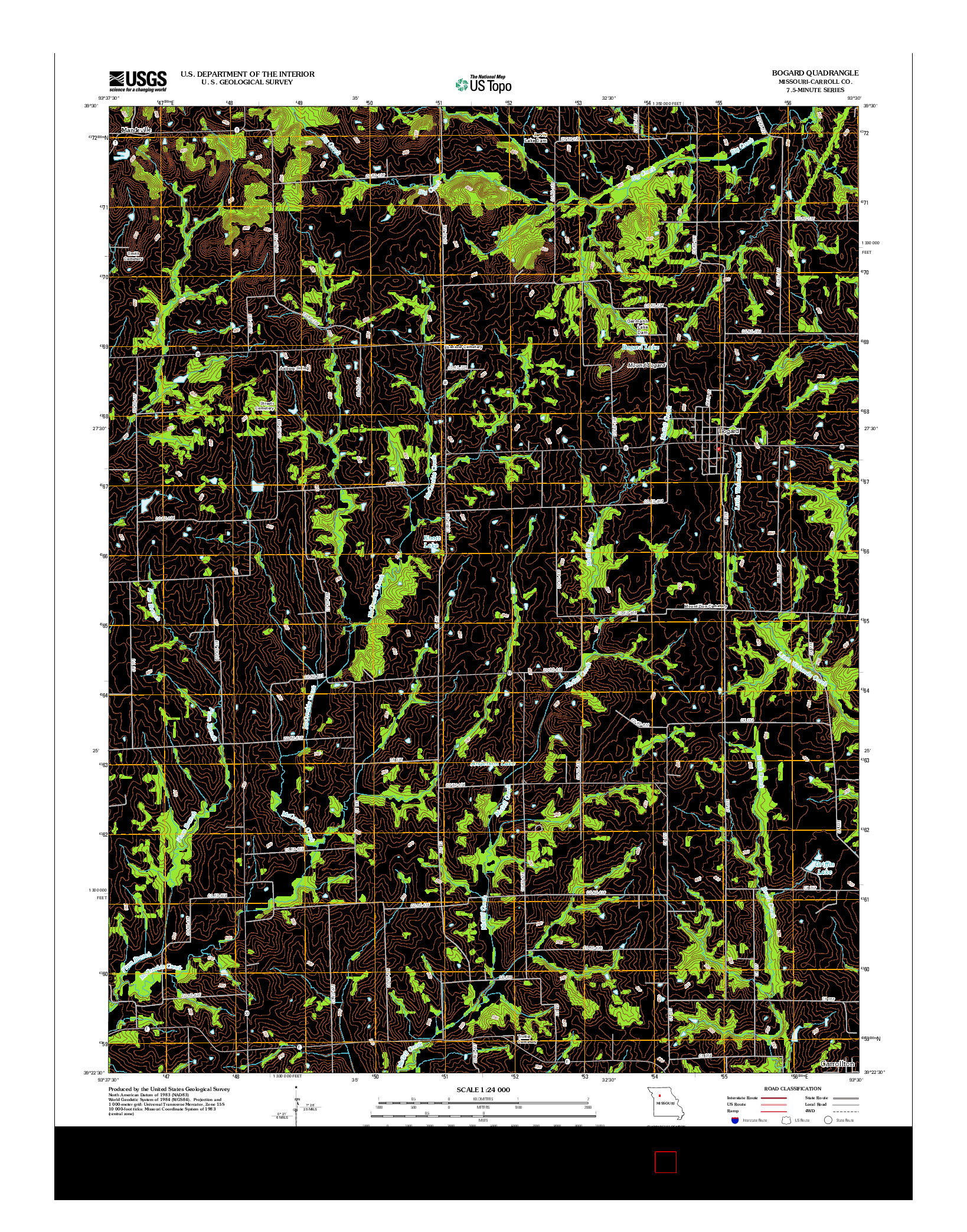 USGS US TOPO 7.5-MINUTE MAP FOR BOGARD, MO 2012