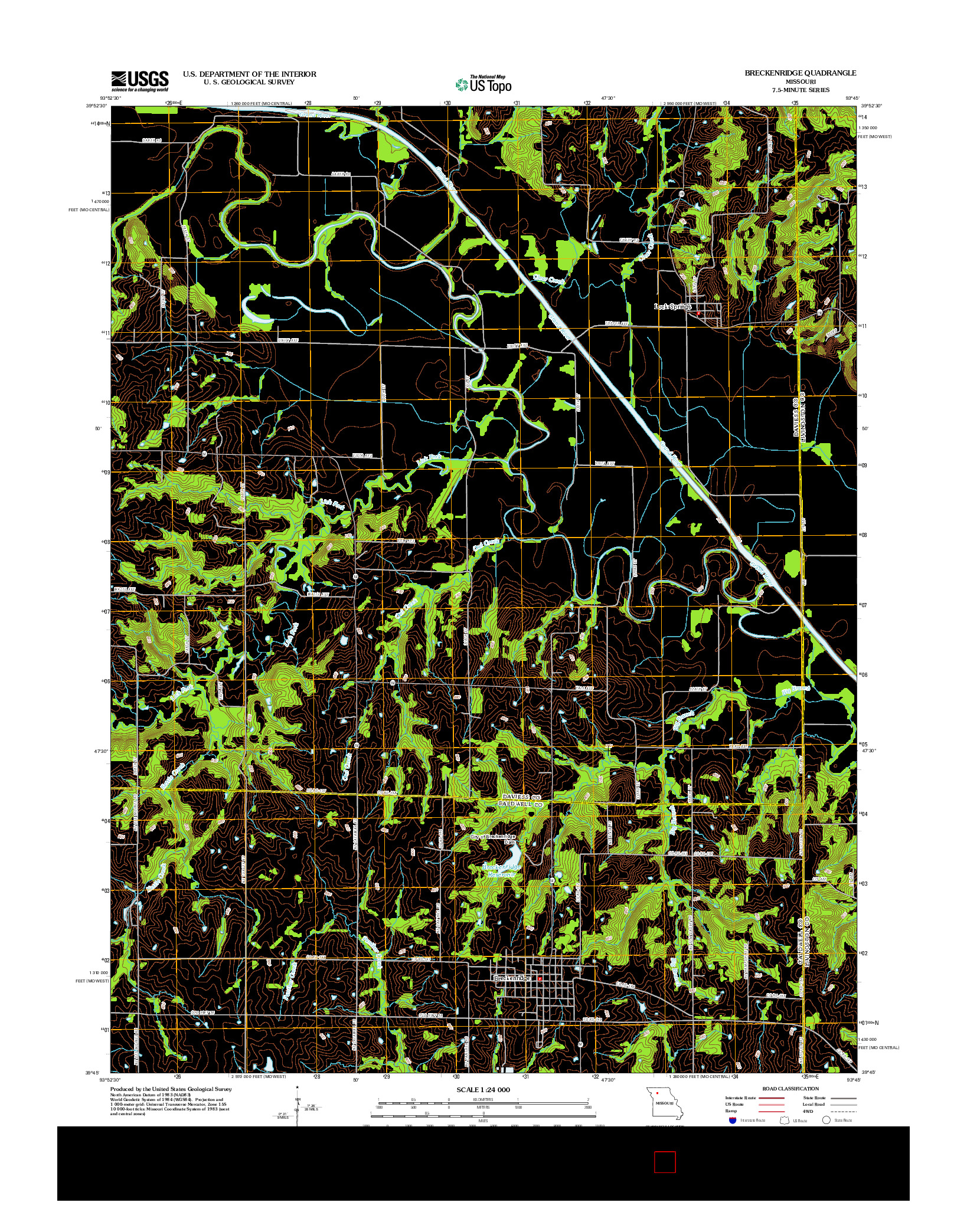 USGS US TOPO 7.5-MINUTE MAP FOR BRECKENRIDGE, MO 2012