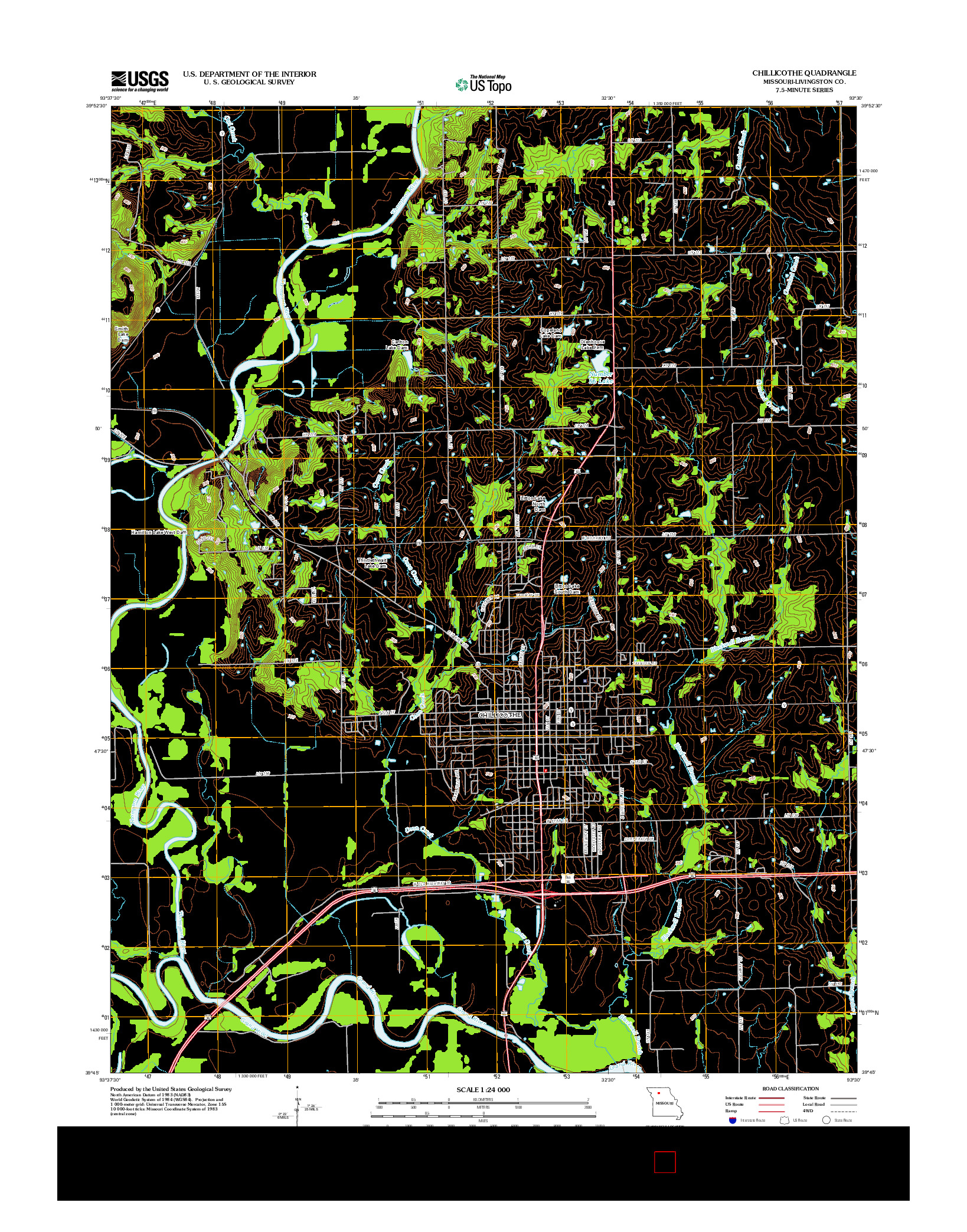 USGS US TOPO 7.5-MINUTE MAP FOR CHILLICOTHE, MO 2012