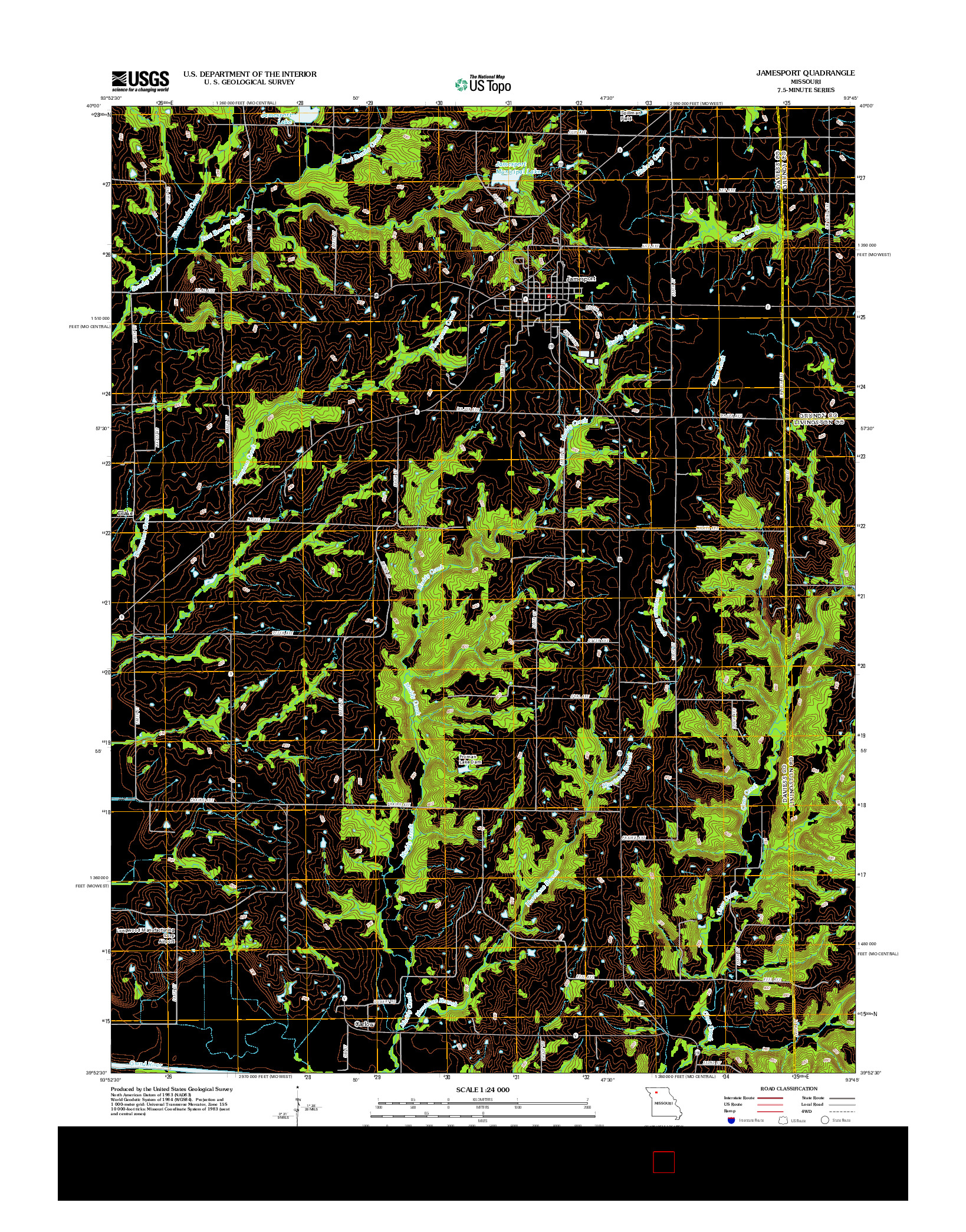 USGS US TOPO 7.5-MINUTE MAP FOR JAMESPORT, MO 2012