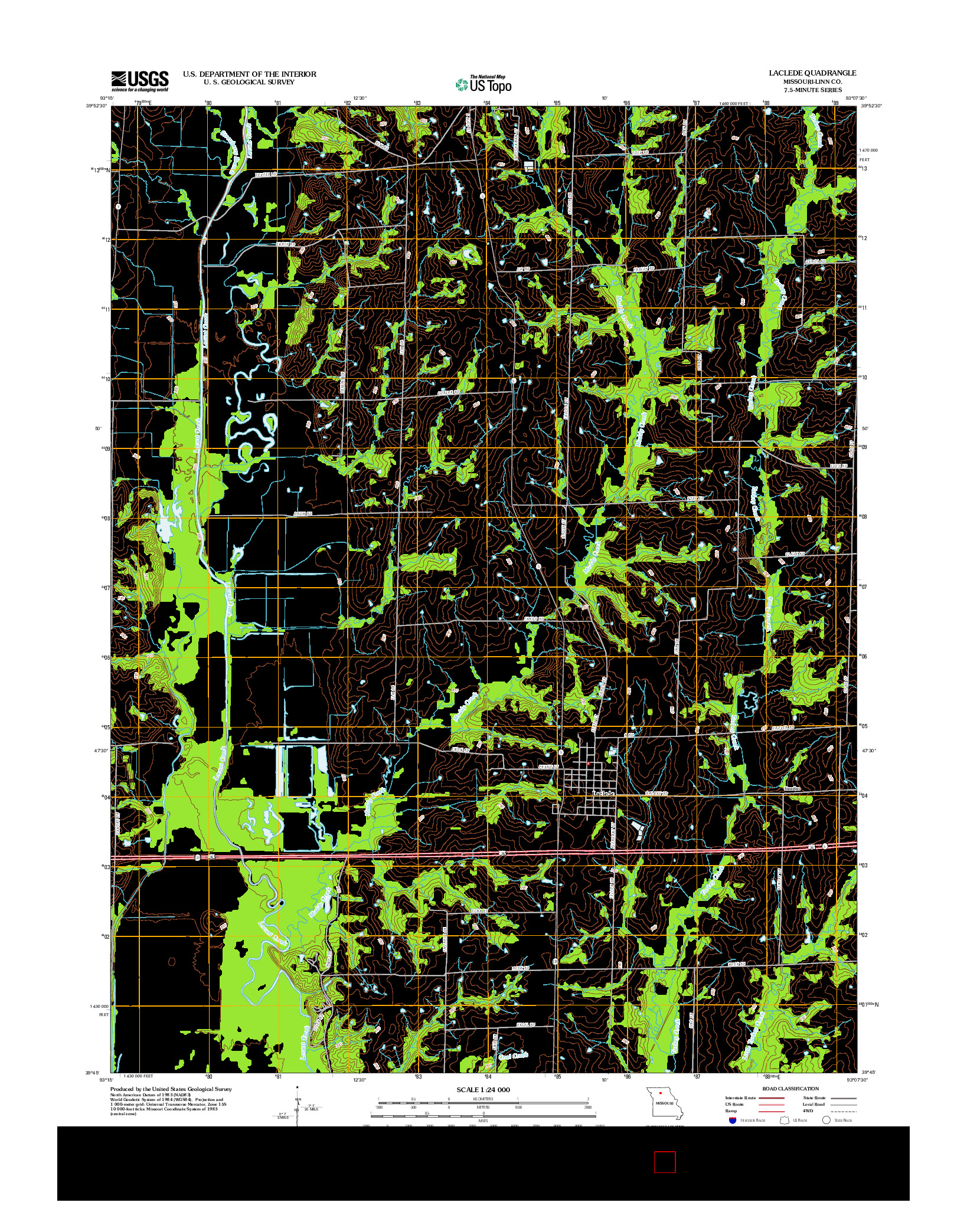 USGS US TOPO 7.5-MINUTE MAP FOR LACLEDE, MO 2012