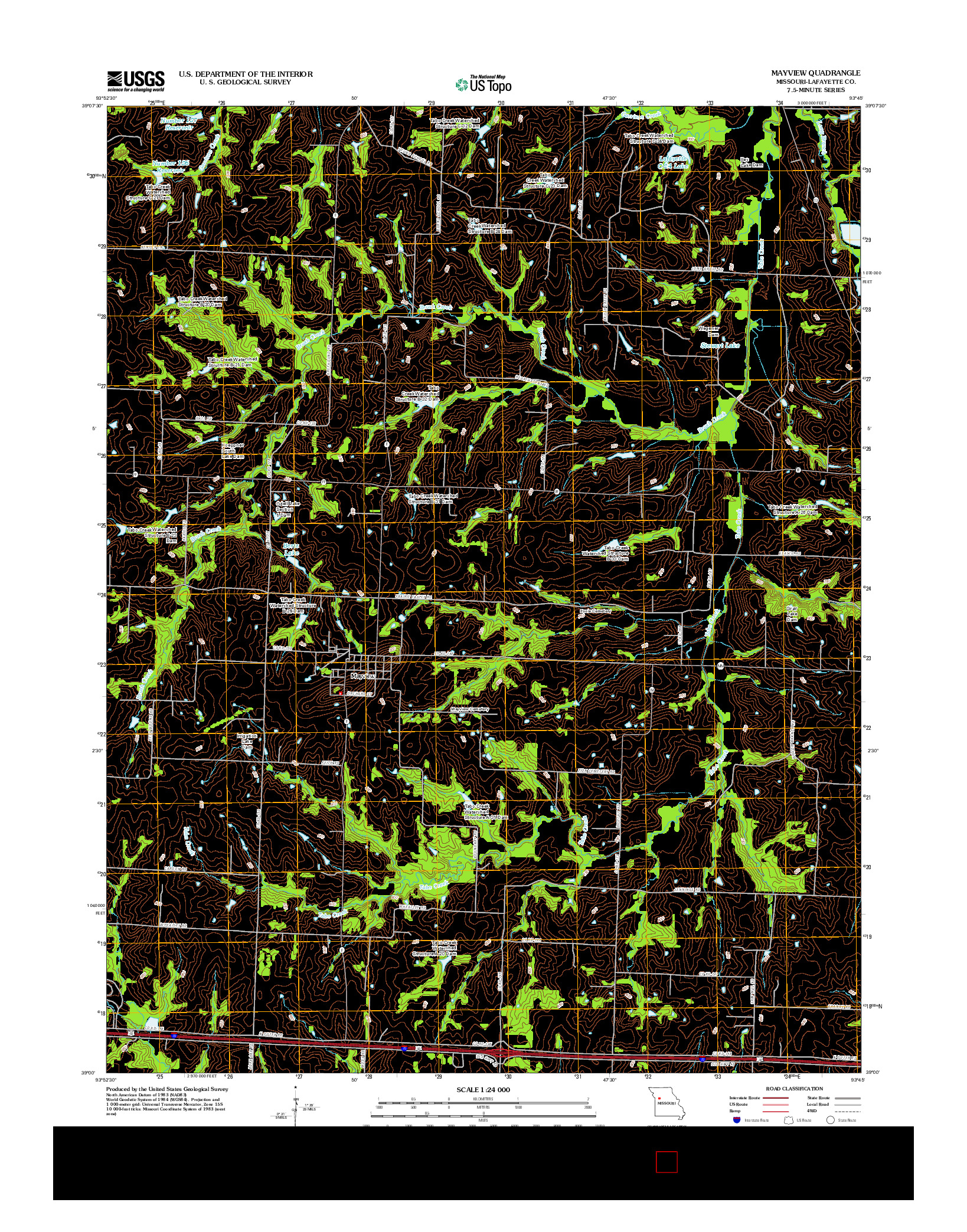 USGS US TOPO 7.5-MINUTE MAP FOR MAYVIEW, MO 2012